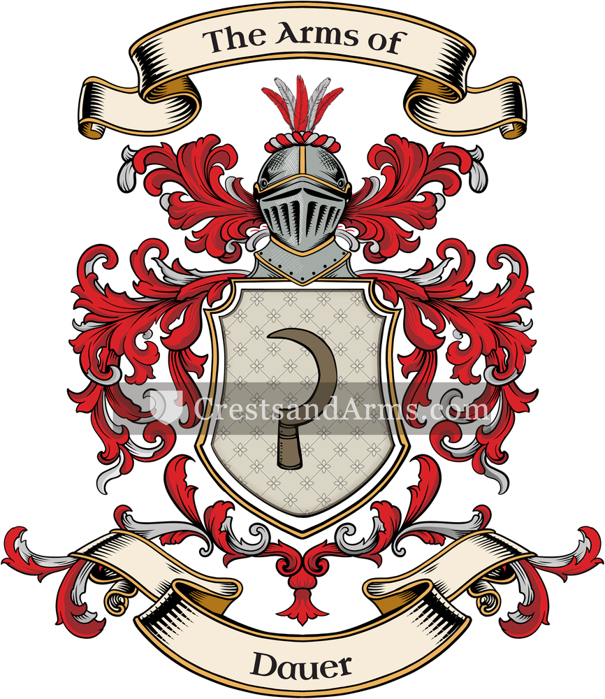 The Dauer coat of arms, drawn from the recorded blazon