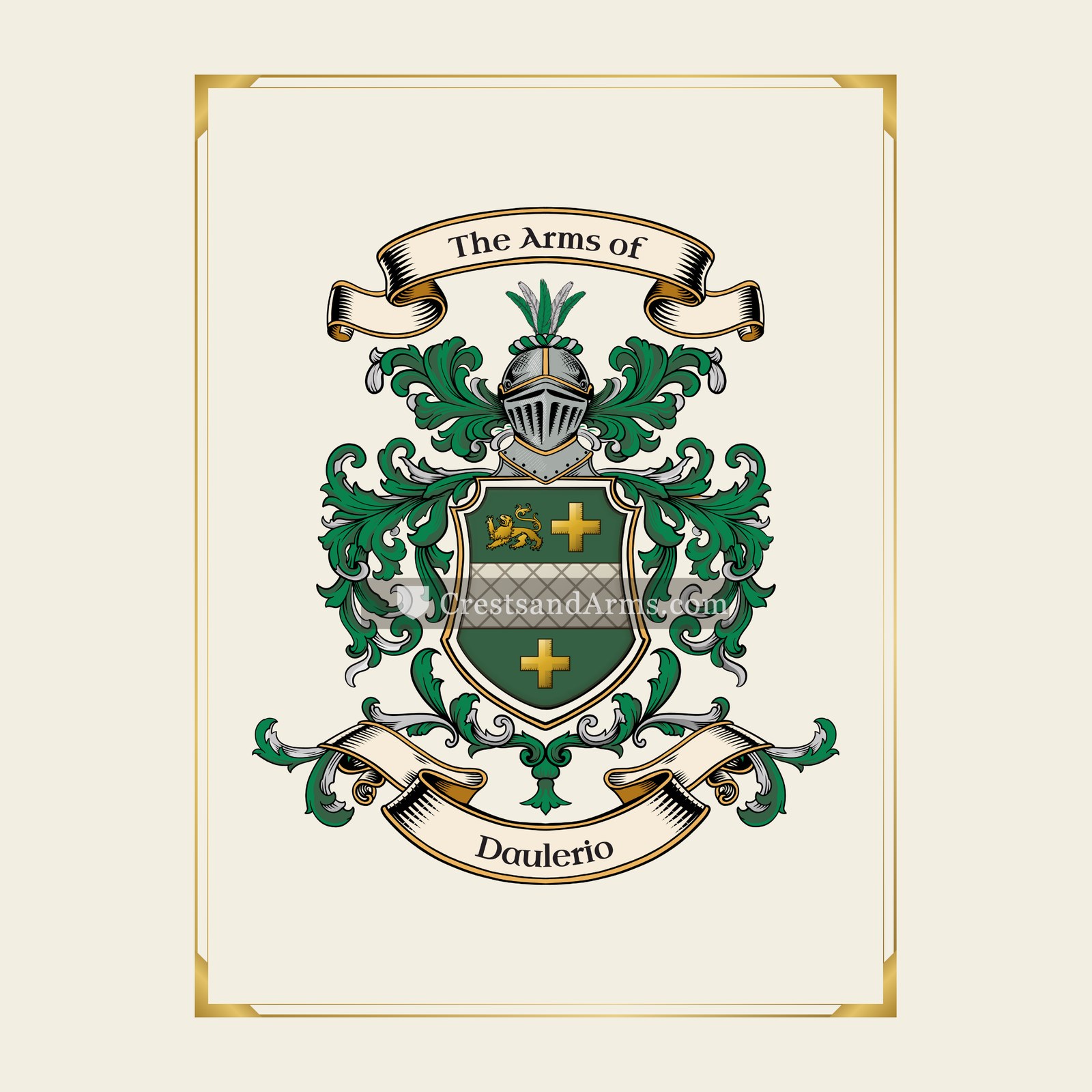 With gold border