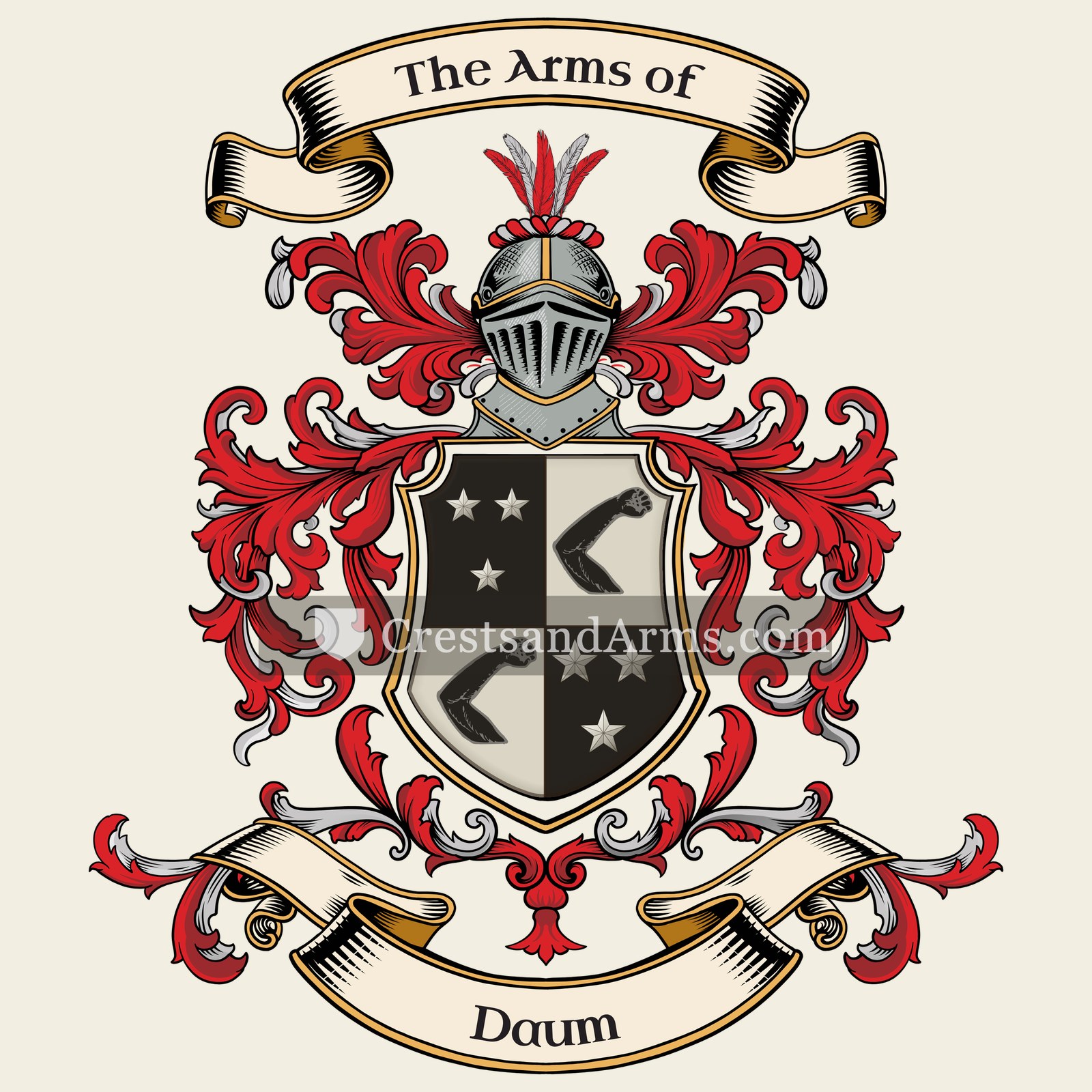The Daum coat of arms, drawn from the recorded blazon