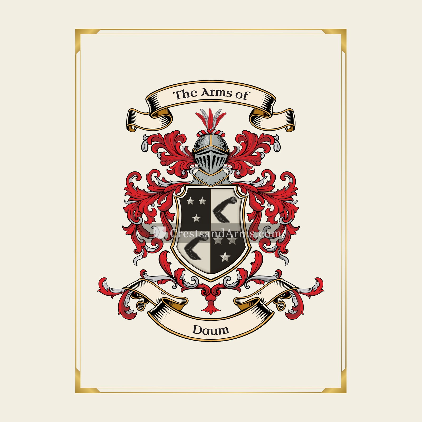 With gold border