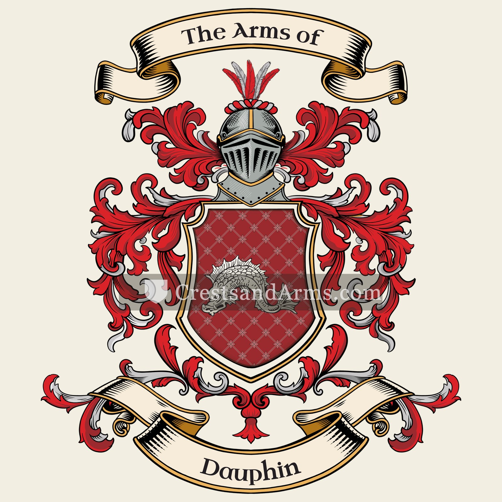 The Dauphin coat of arms, drawn from the recorded blazon
