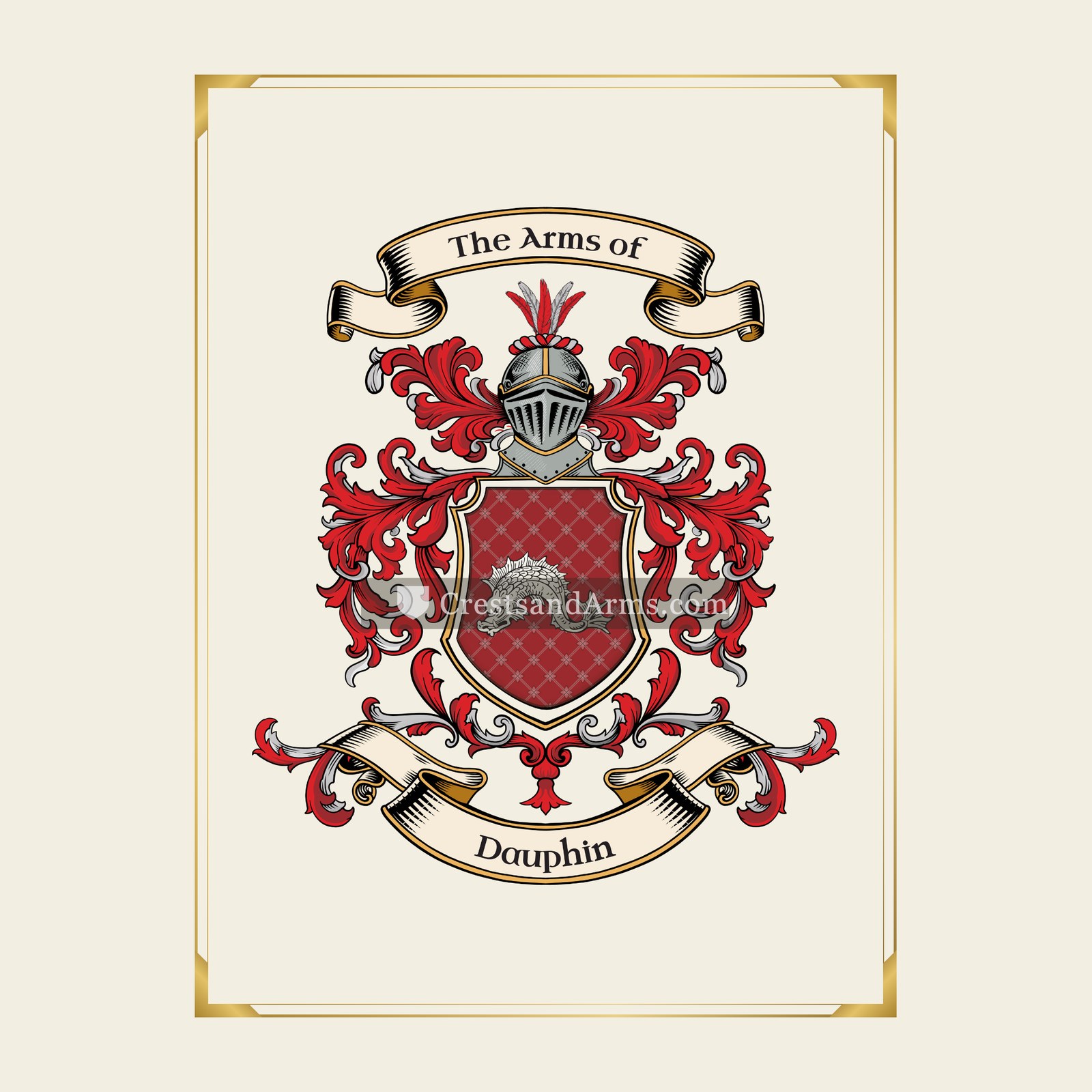 With gold border