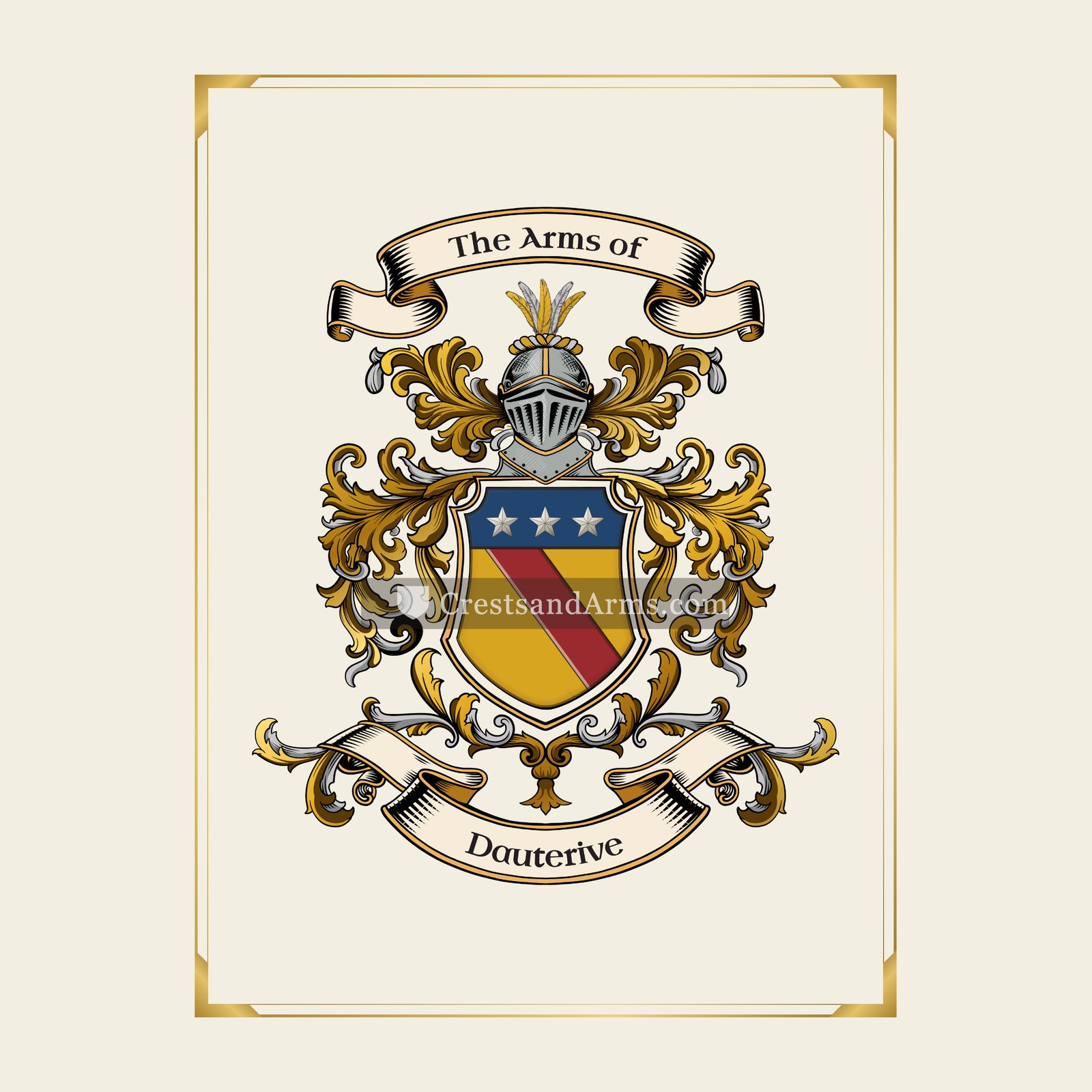 With gold border