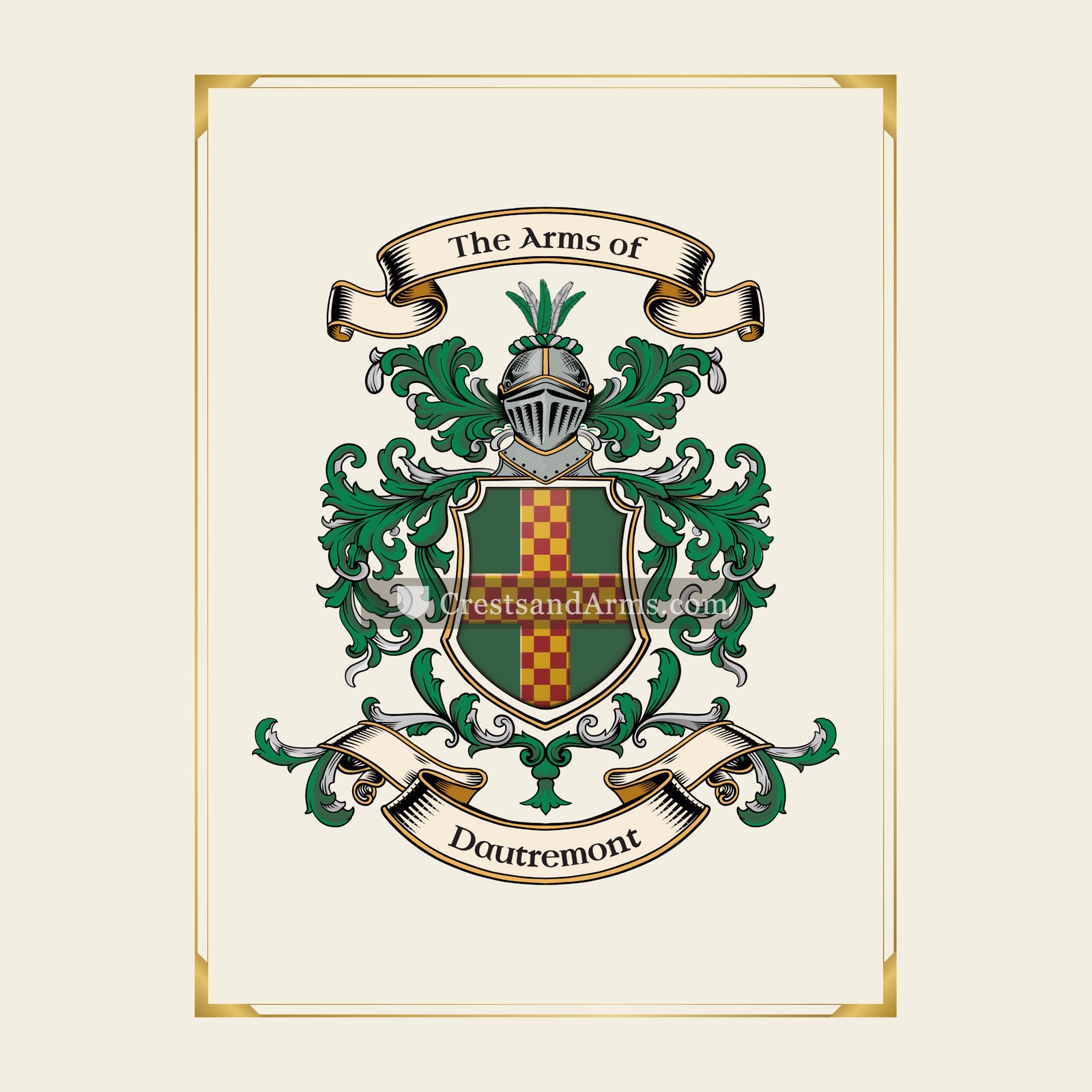With gold border