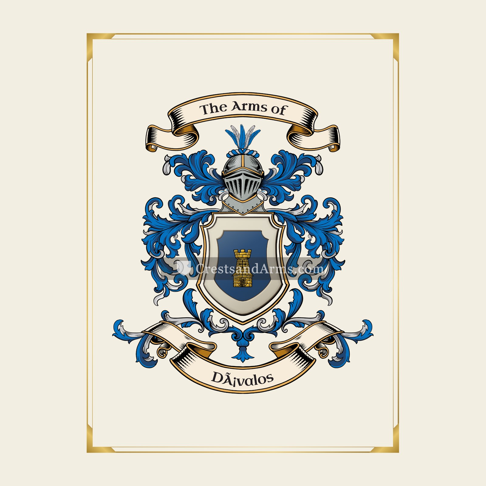 With gold border