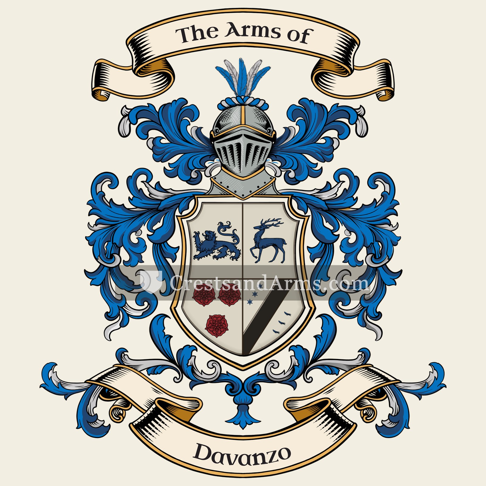 The Davanzo coat of arms, drawn from the recorded blazon
