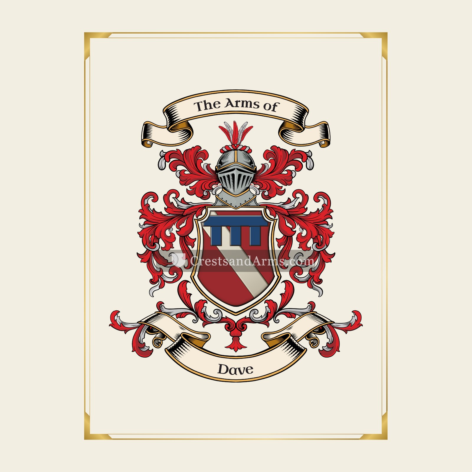 With gold border