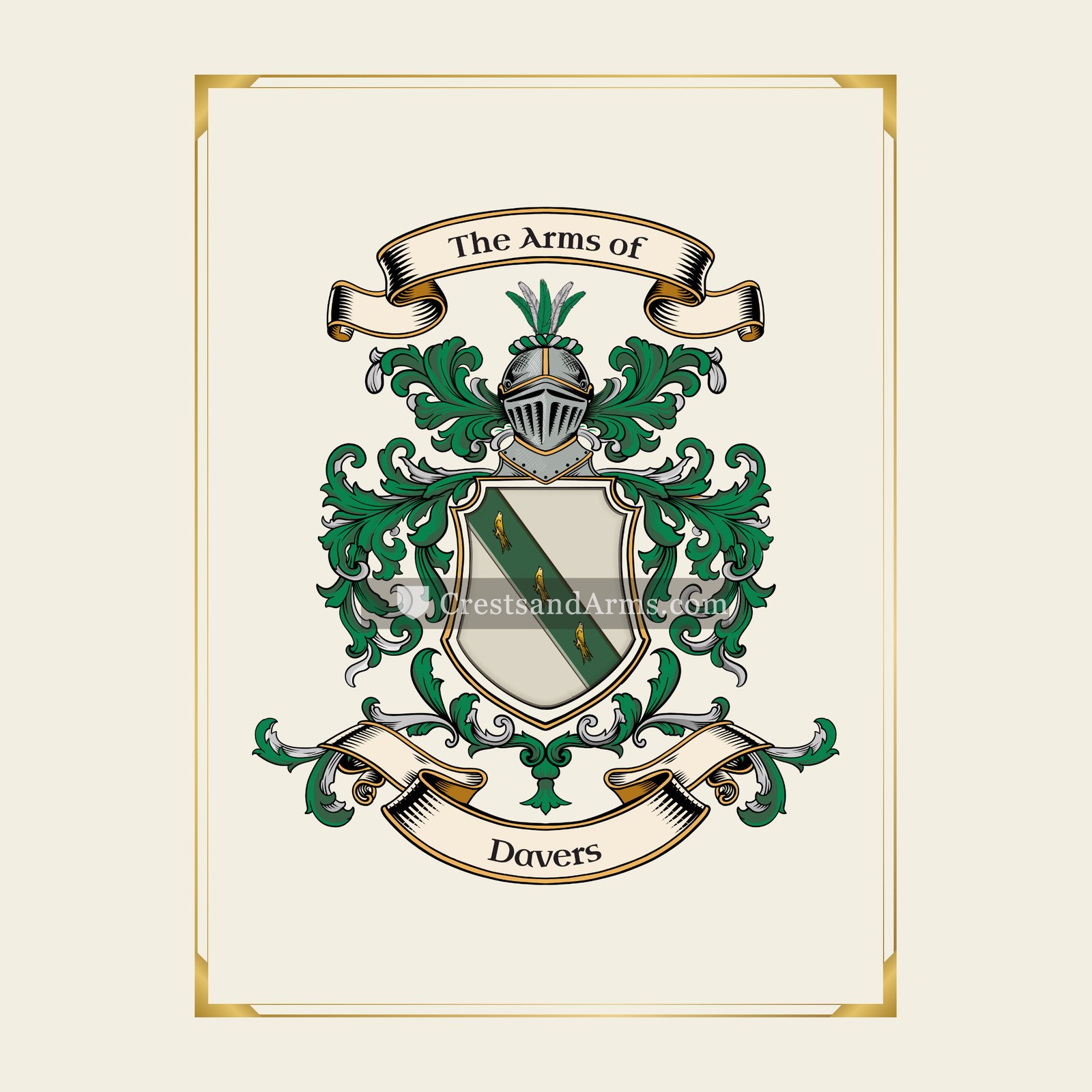 With gold border