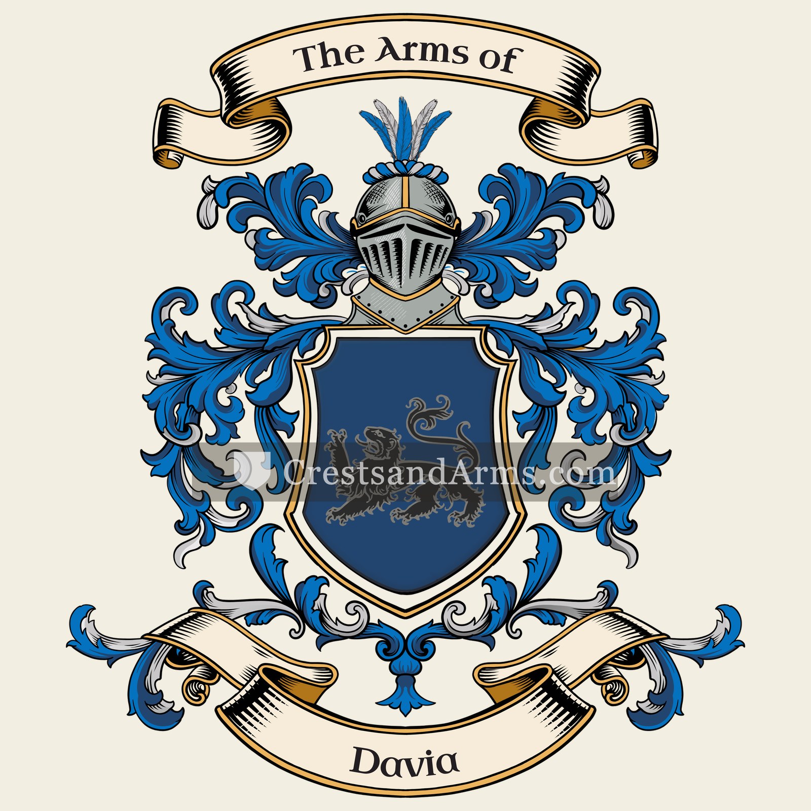The Davia coat of arms, drawn from the recorded blazon