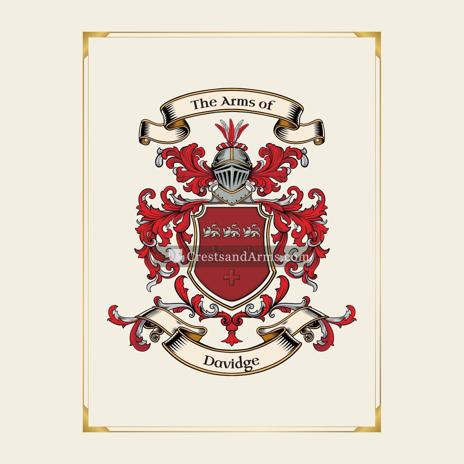 With gold border