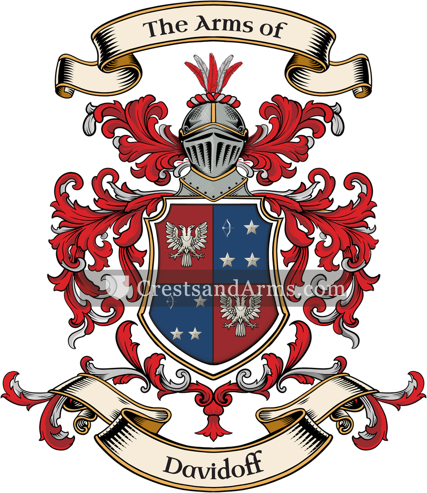 The Davidoff coat of arms, drawn from the recorded blazon