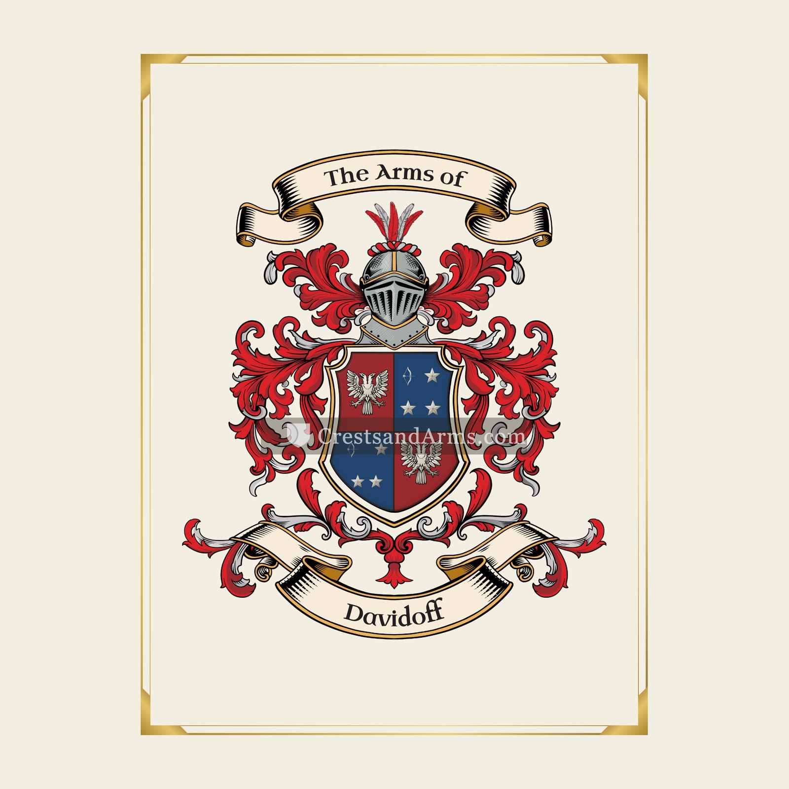With gold border