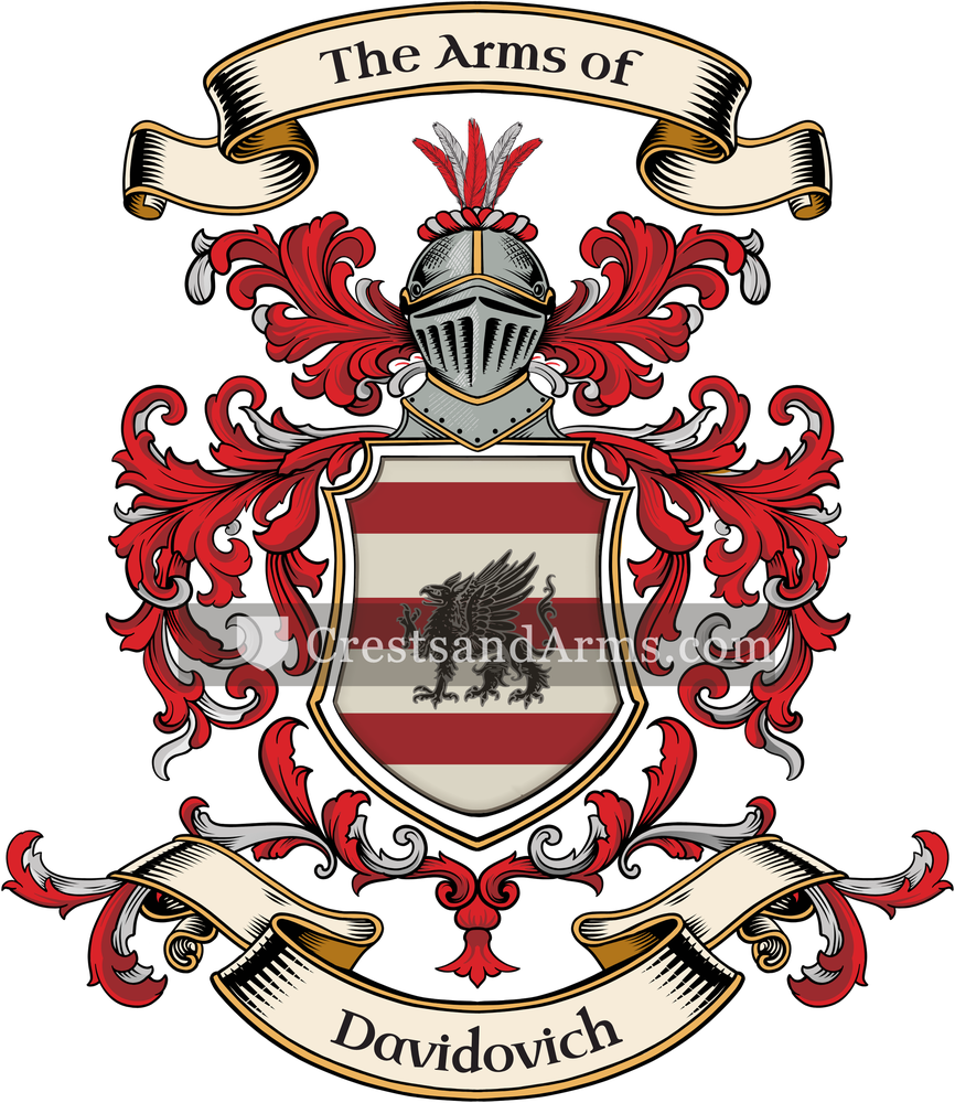 The Davidovich coat of arms, drawn from the recorded blazon