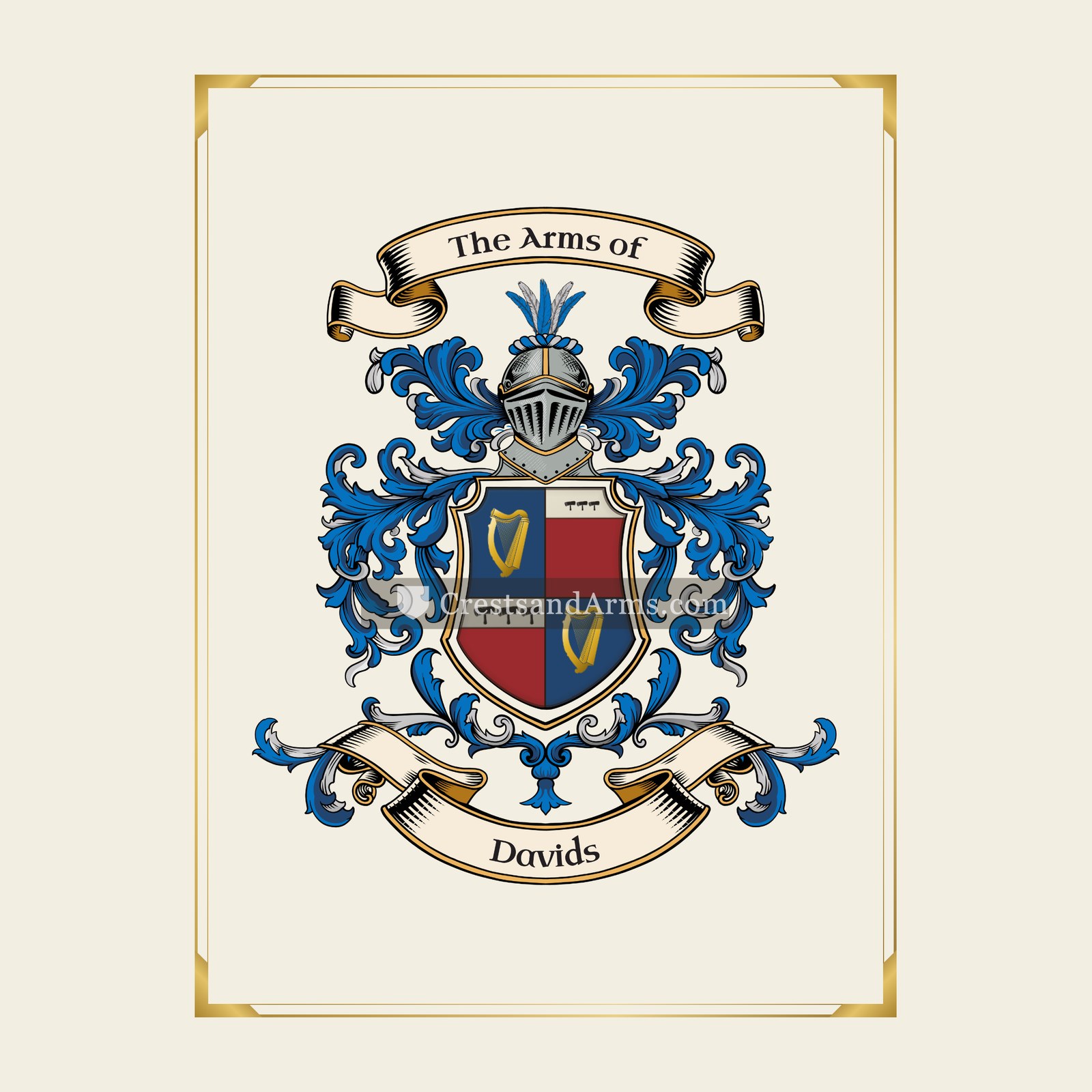 With gold border