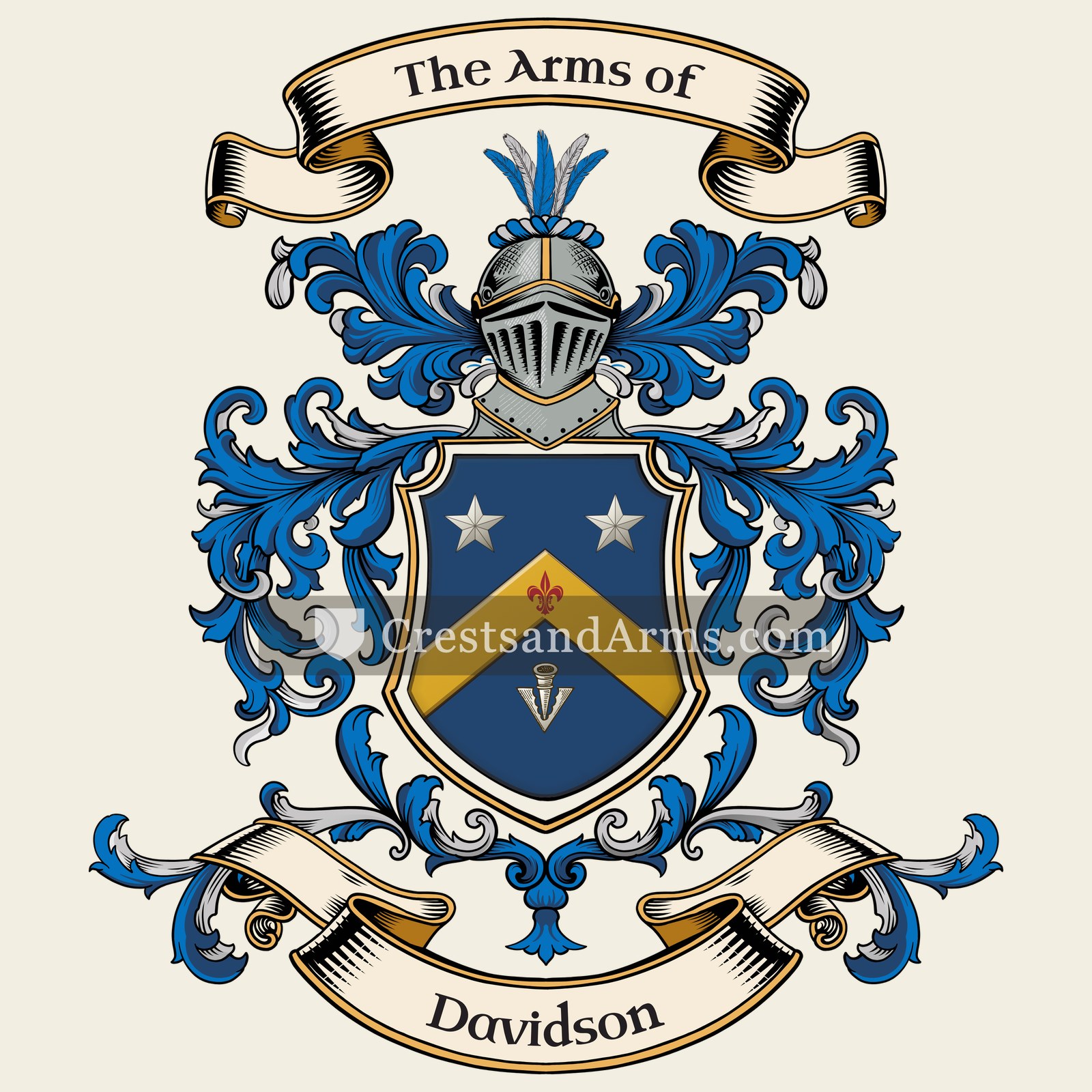 The Davidson coat of arms, drawn from the recorded blazon