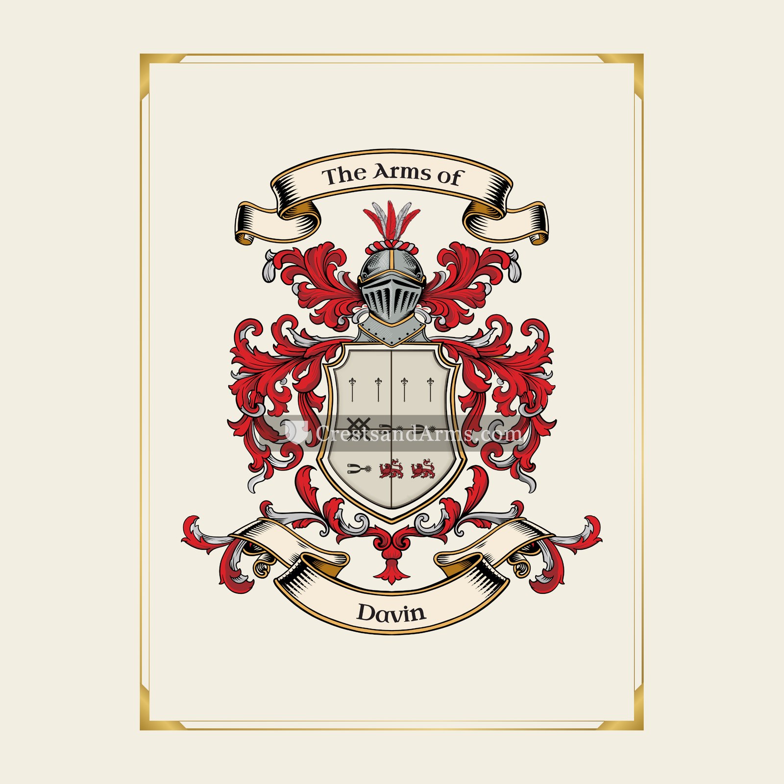With gold border