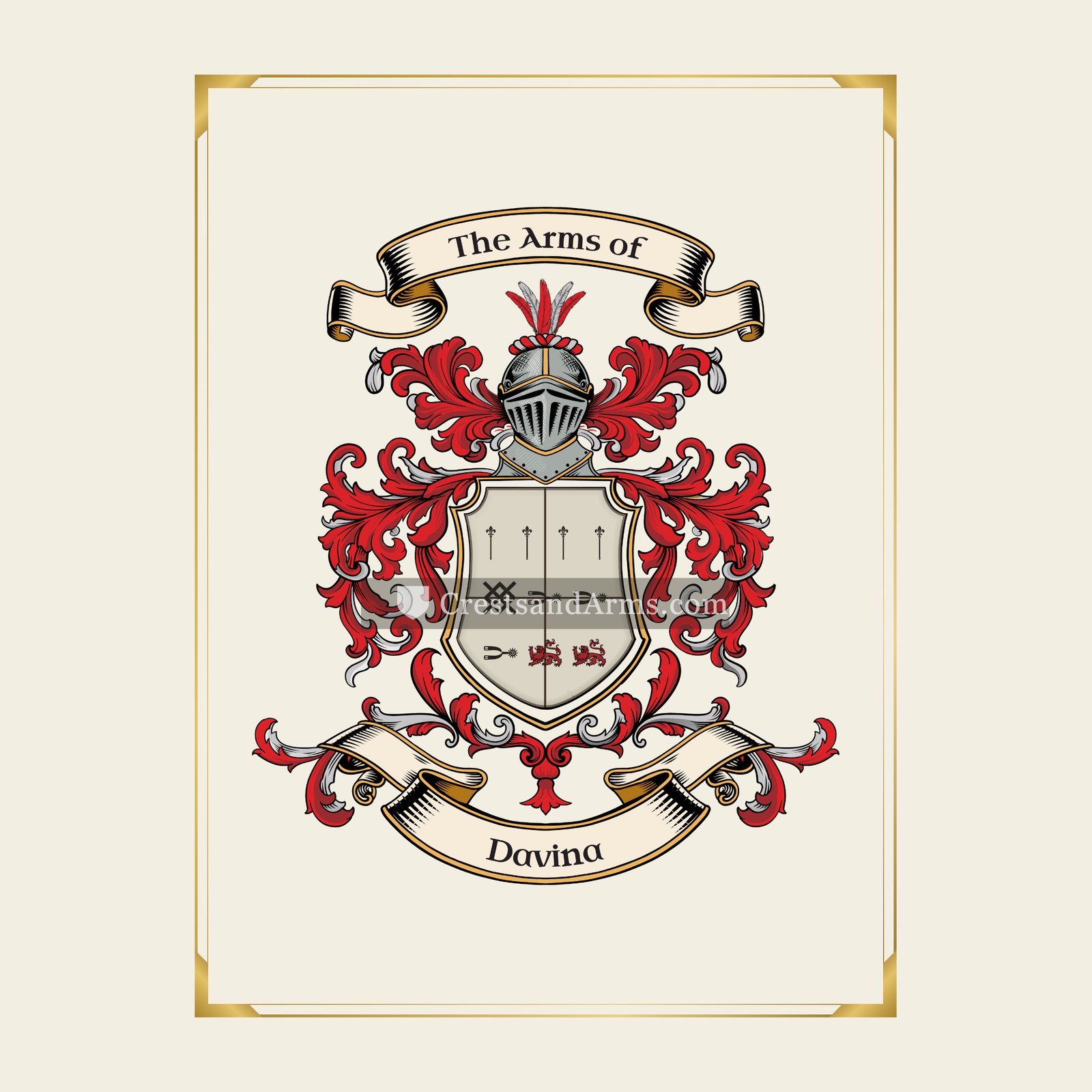 With gold border