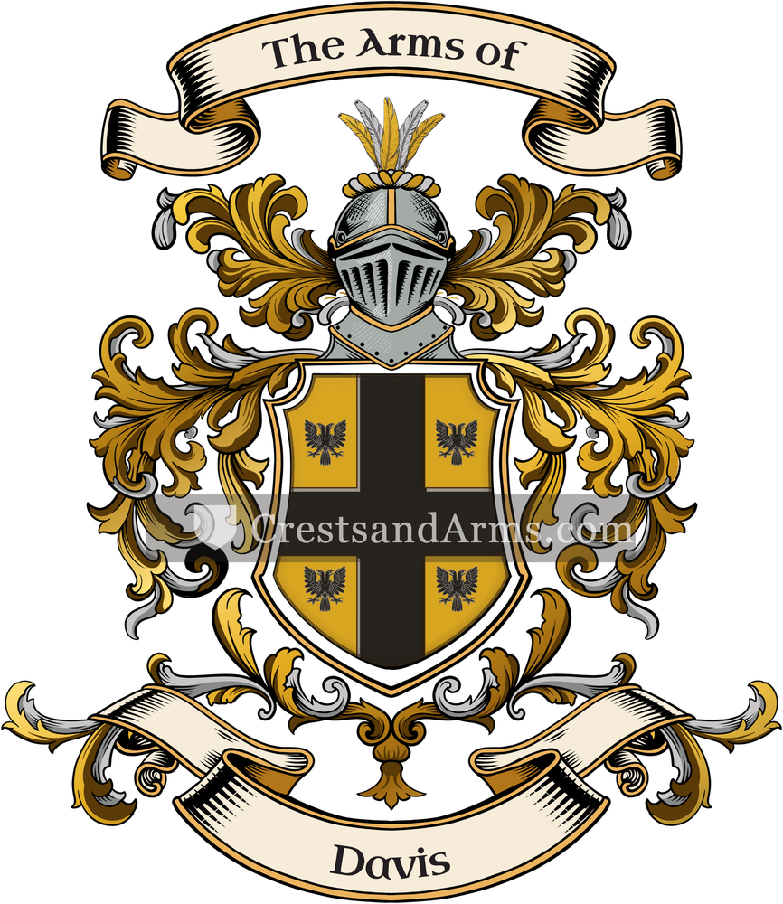 The Davis coat of arms, drawn from the recorded blazon