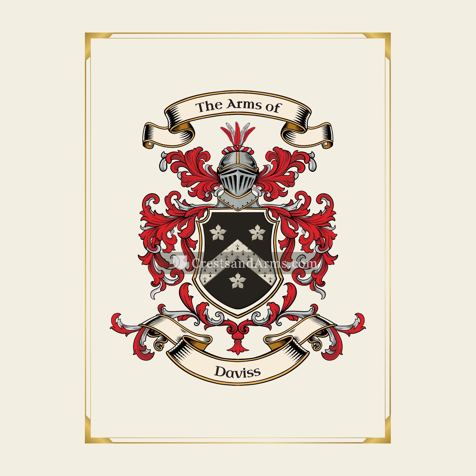 With gold border
