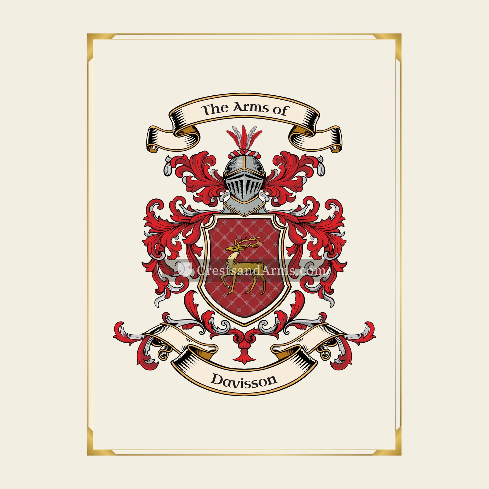With gold border