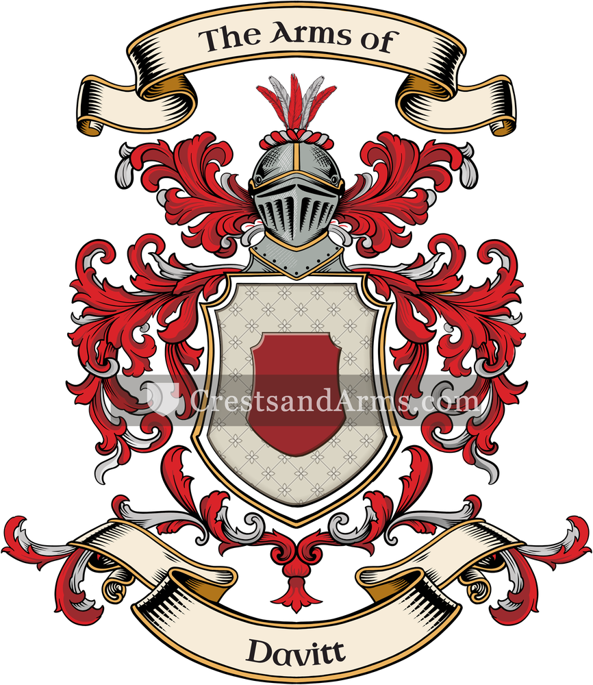 The Davitt coat of arms, drawn from the recorded blazon