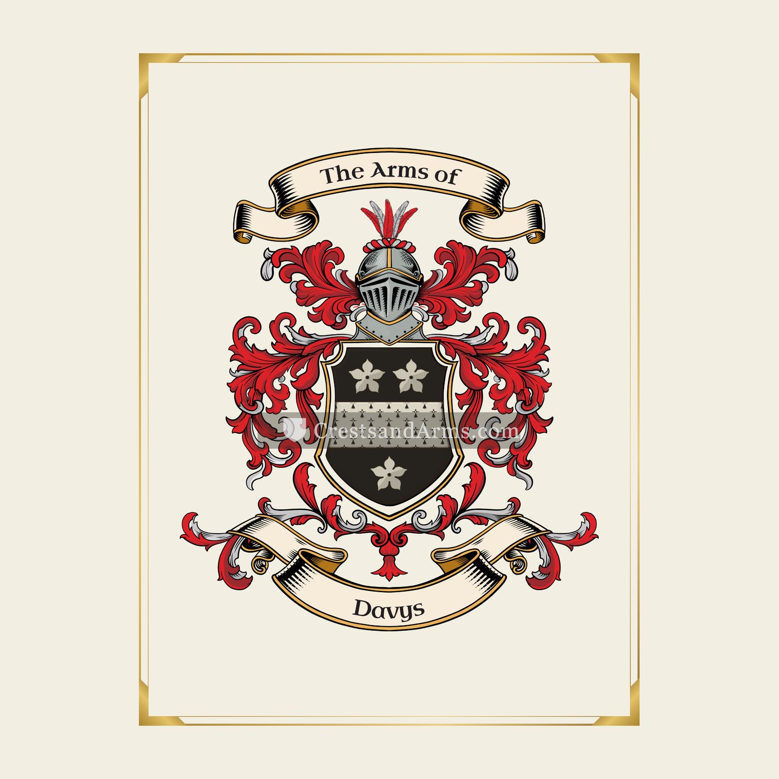 With gold border