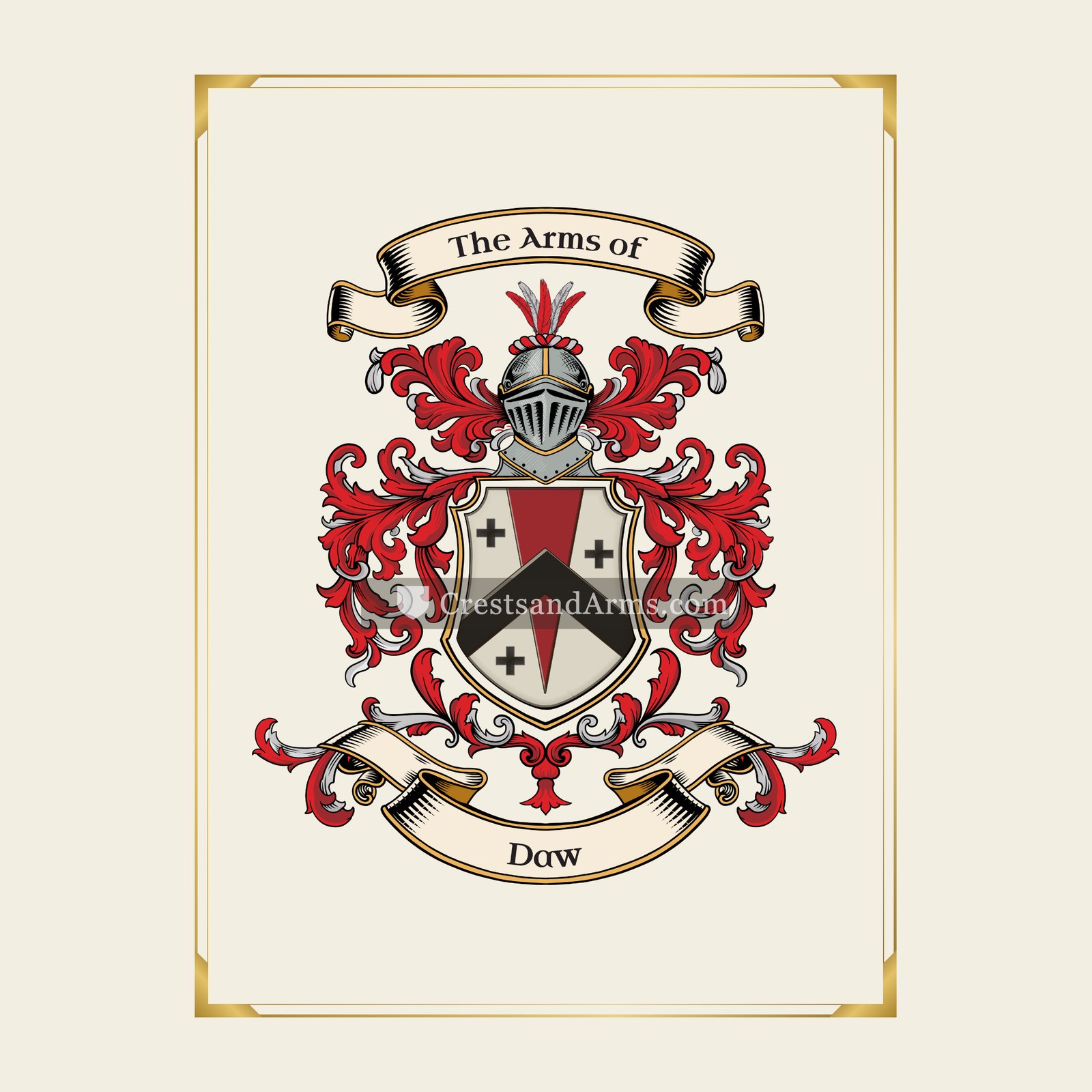 With gold border