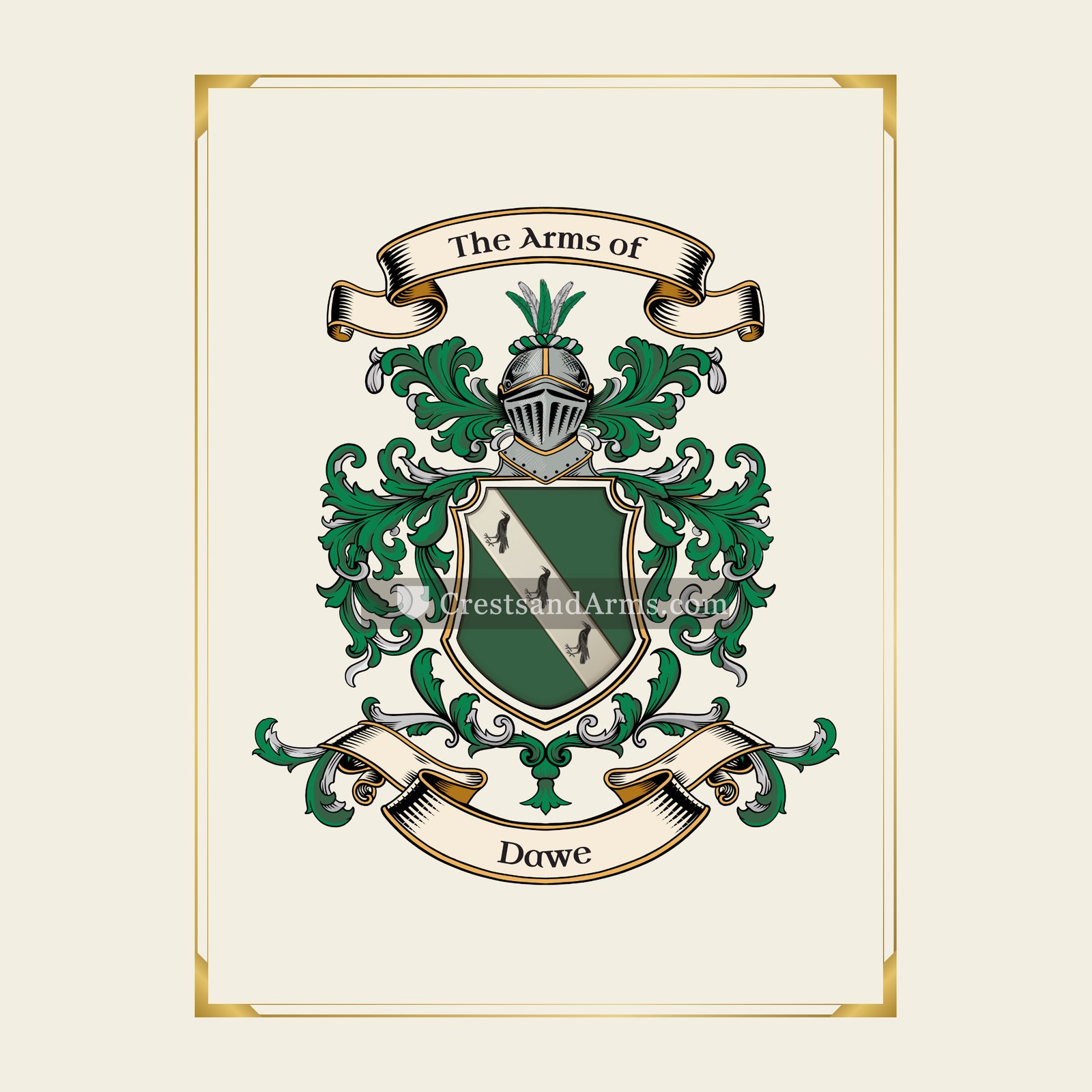 With gold border