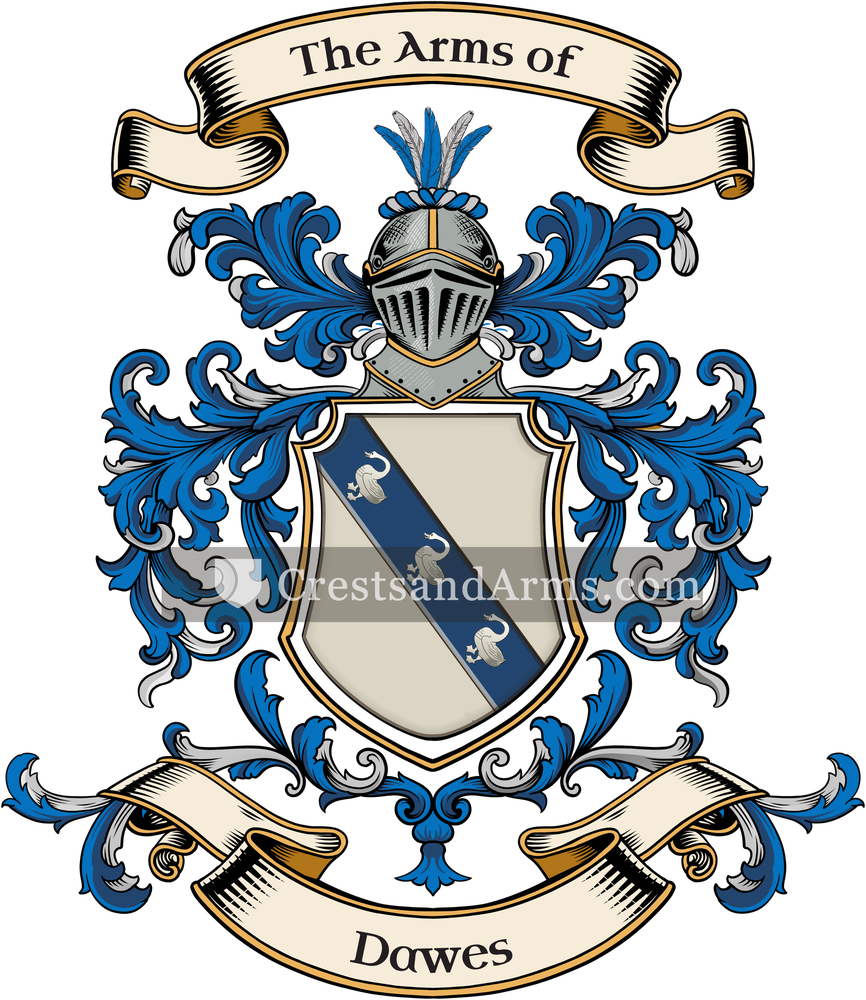 The Dawes coat of arms, drawn from the recorded blazon