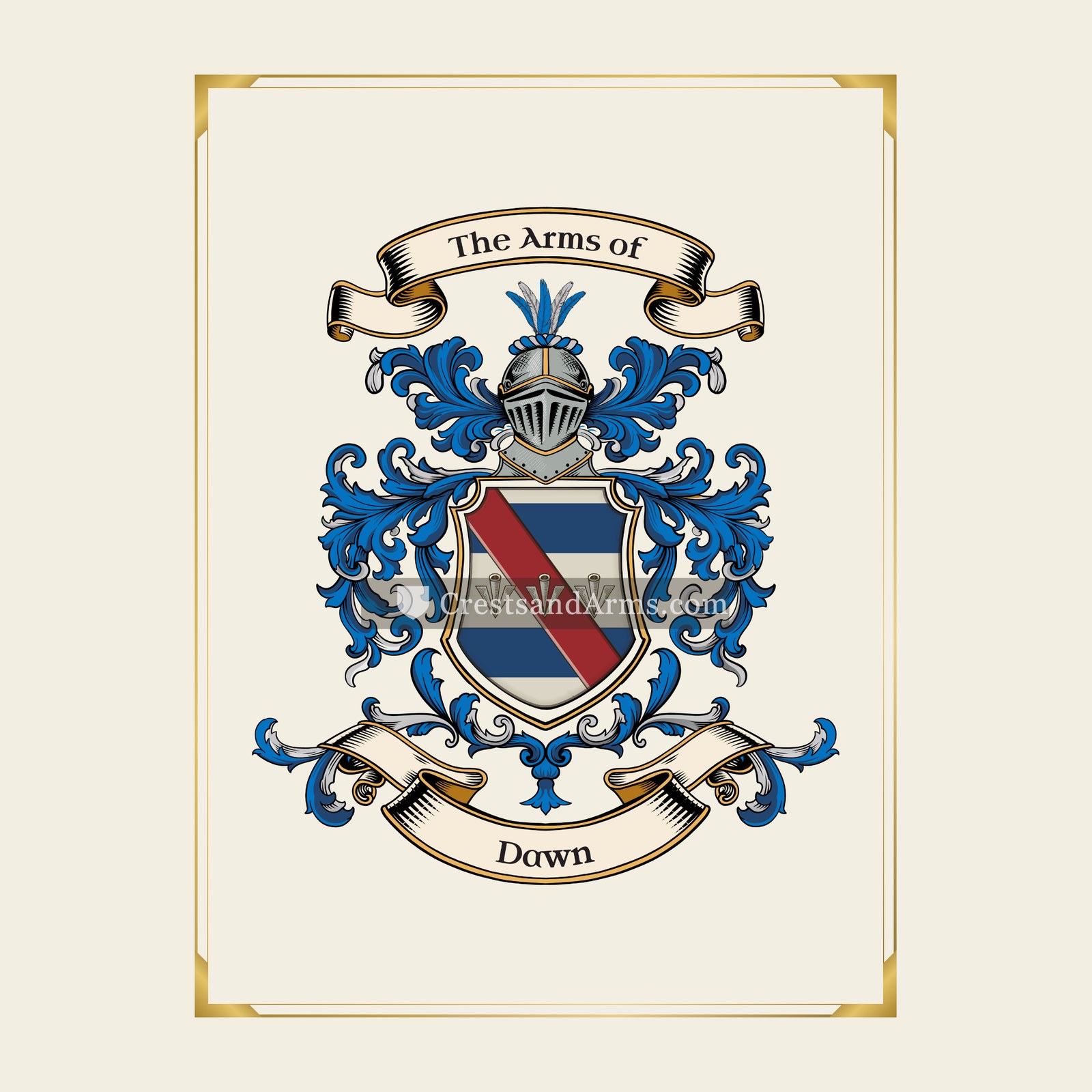 With gold border