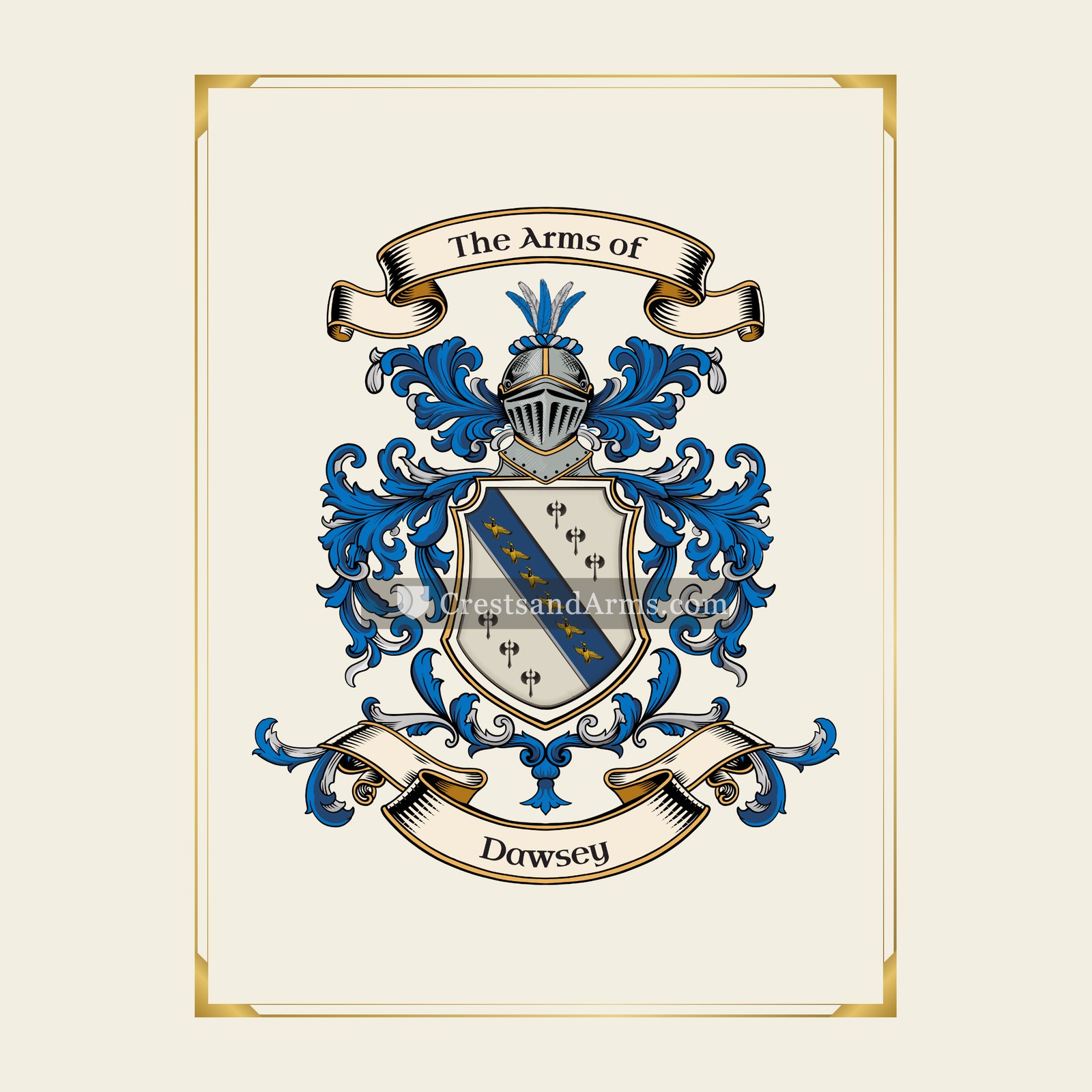 With gold border