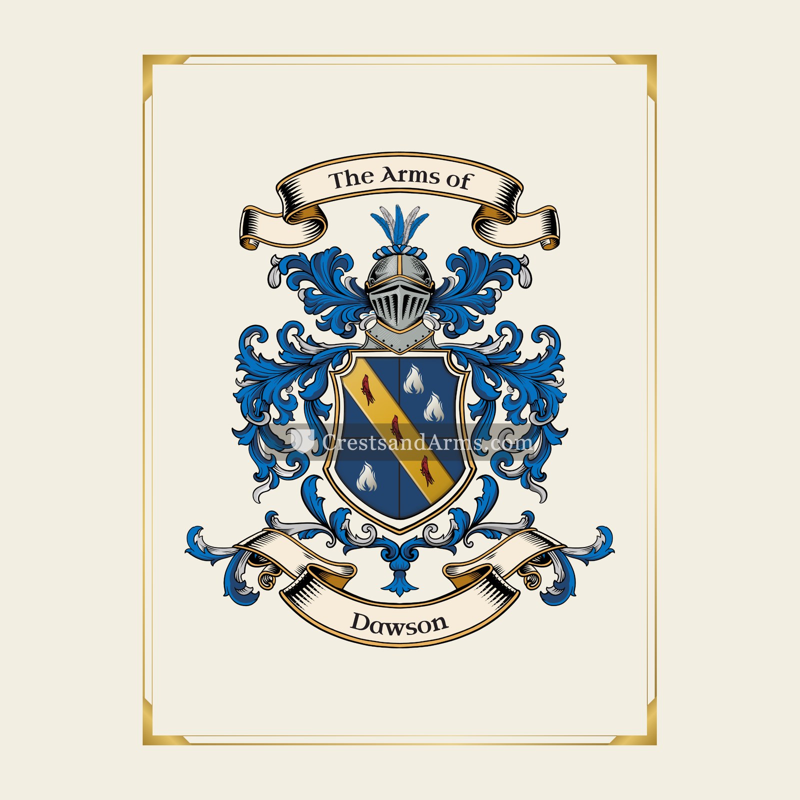 With gold border