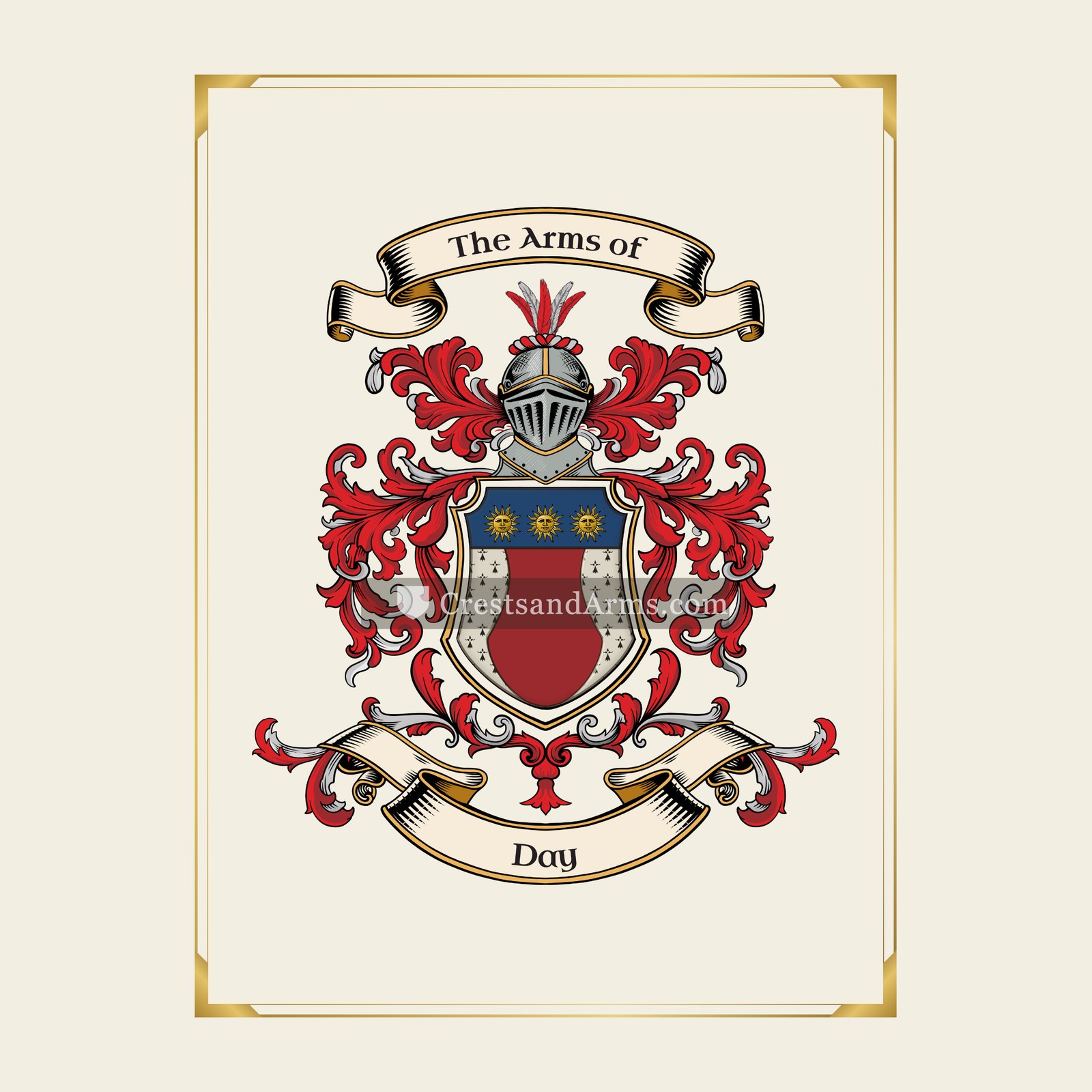 With gold border
