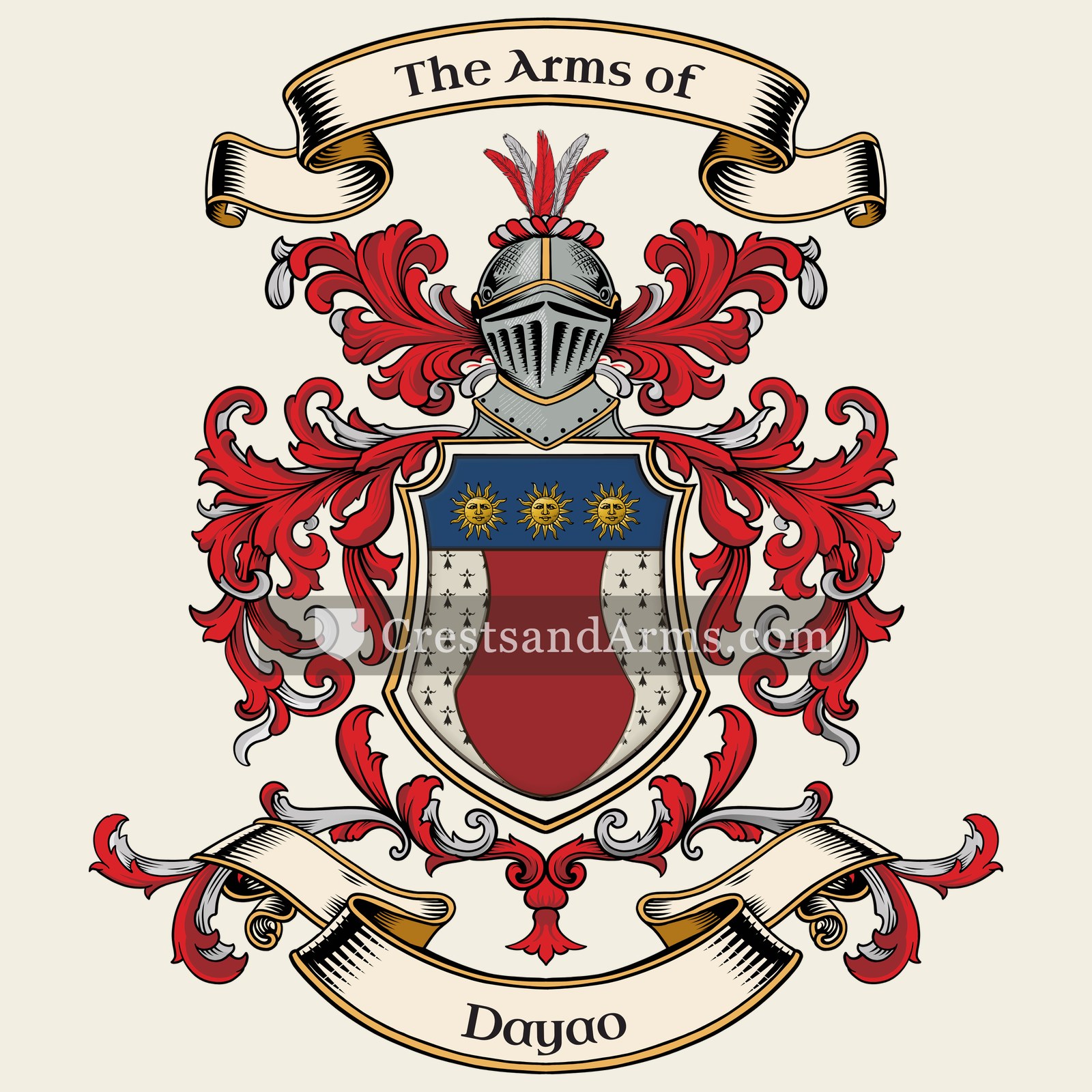 The Dayao coat of arms, drawn from the recorded blazon
