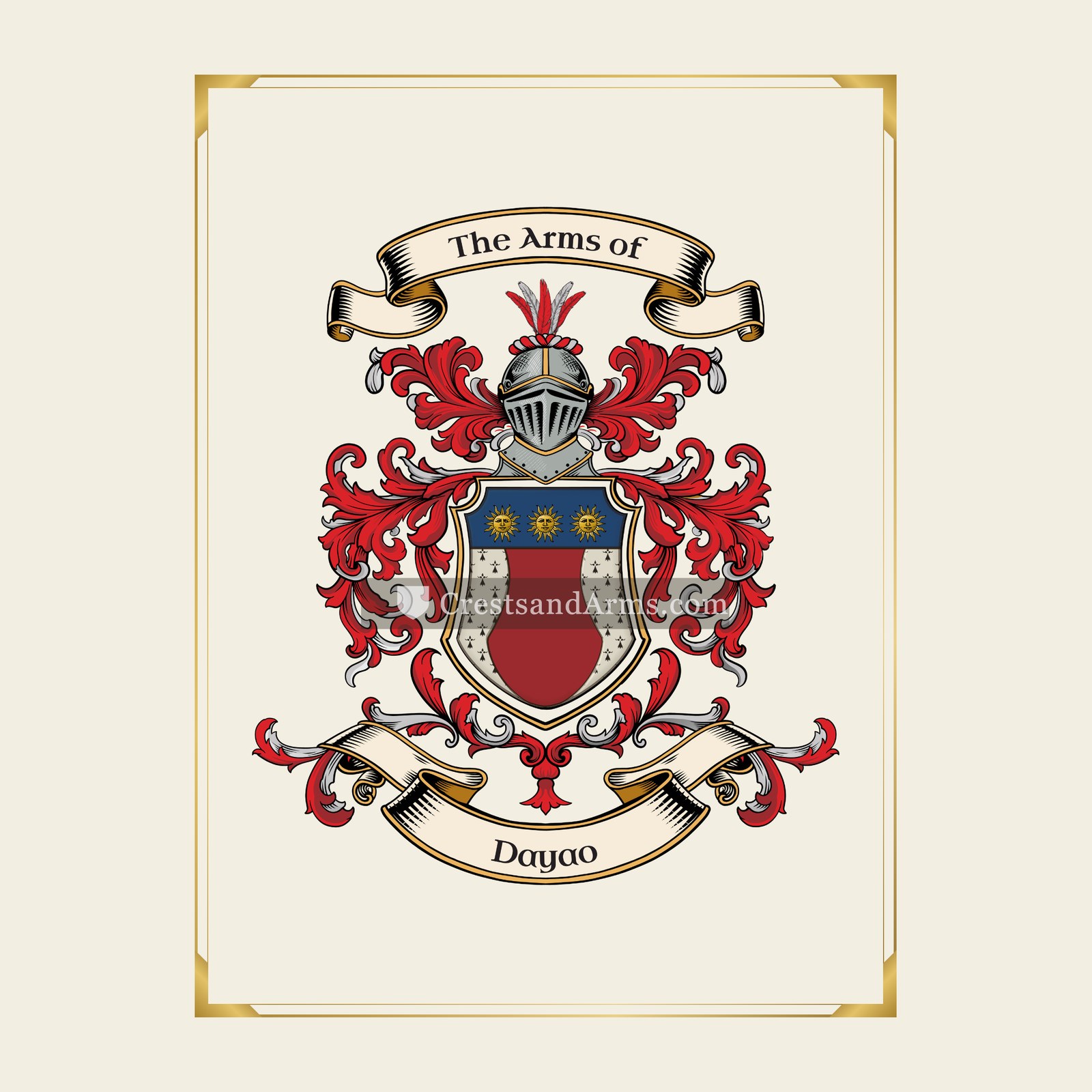 With gold border