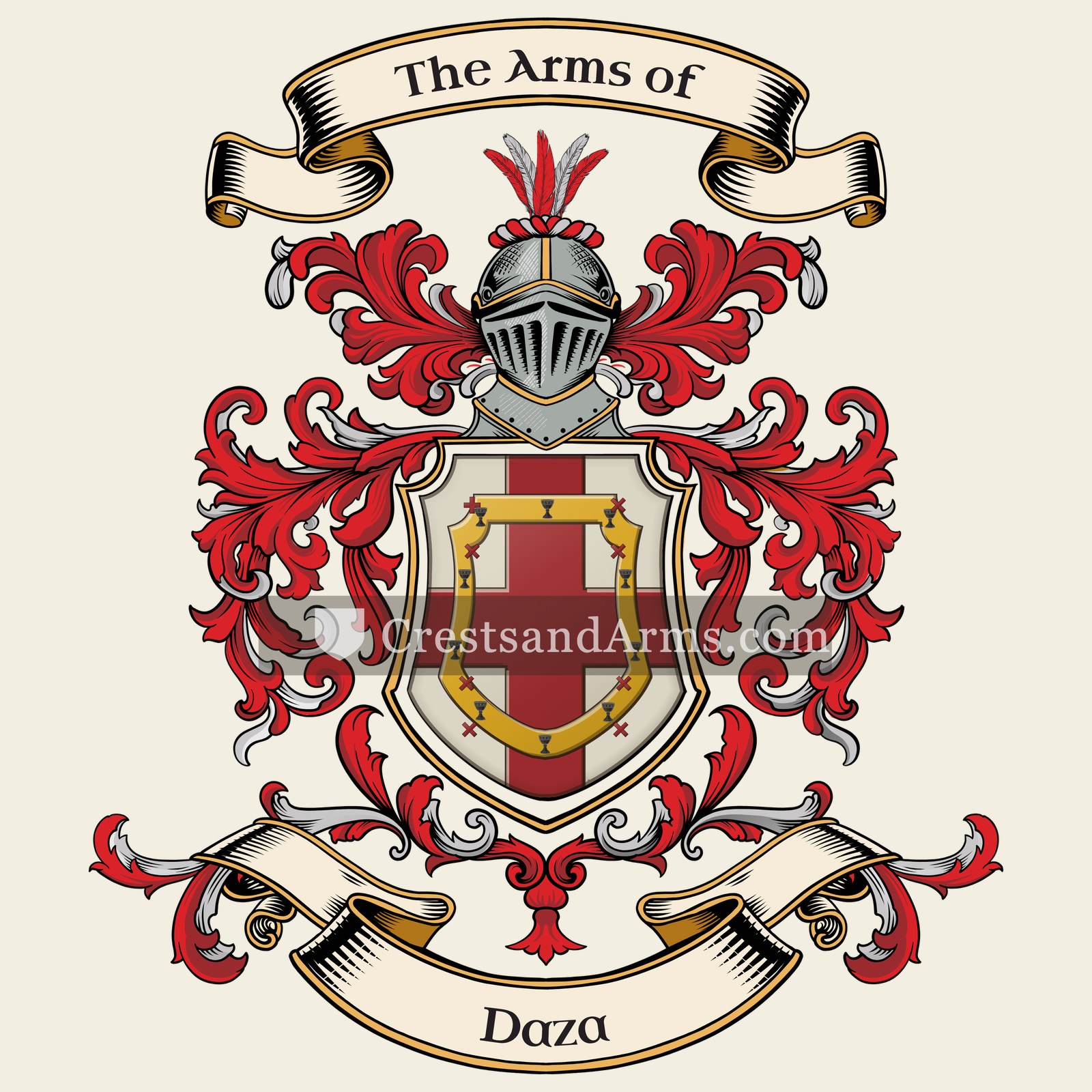 The Daza coat of arms, drawn from the recorded blazon