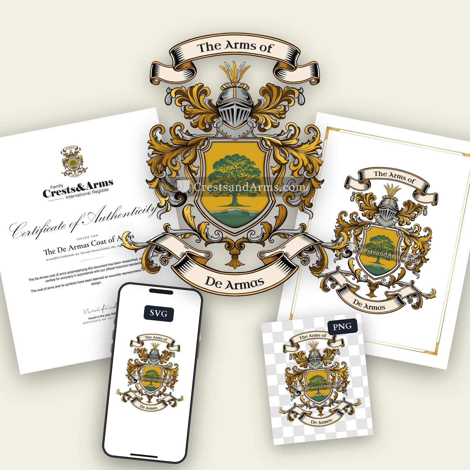 The De Armas arms on the coat of arms — digital pack