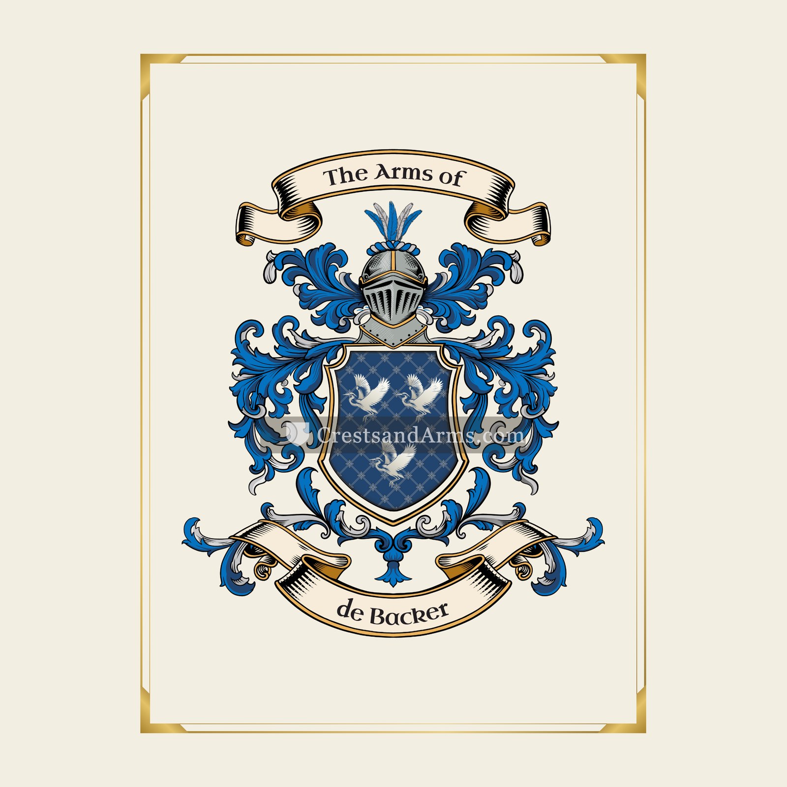 With gold border