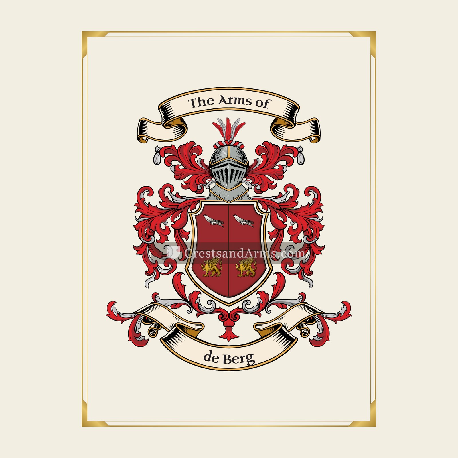With gold border