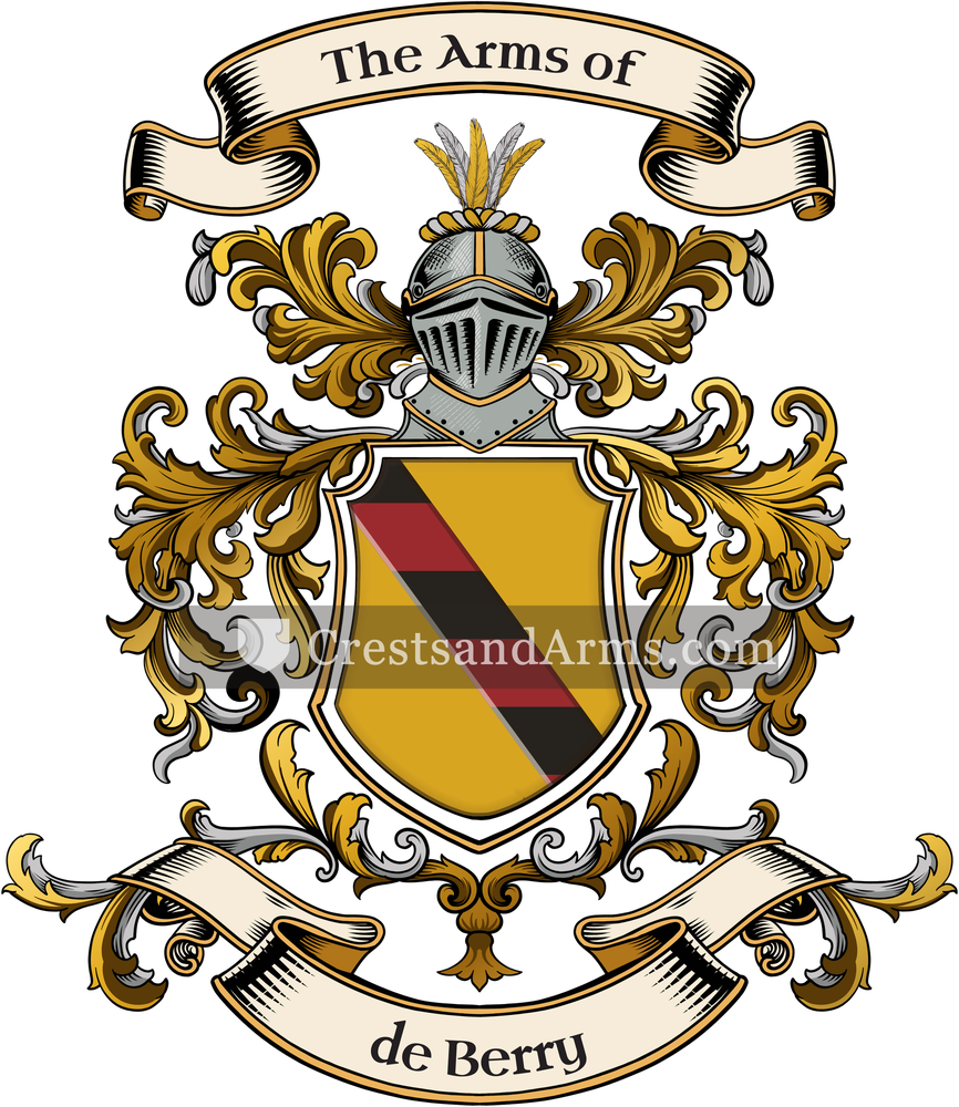 The de Berry coat of arms, drawn from the recorded blazon
