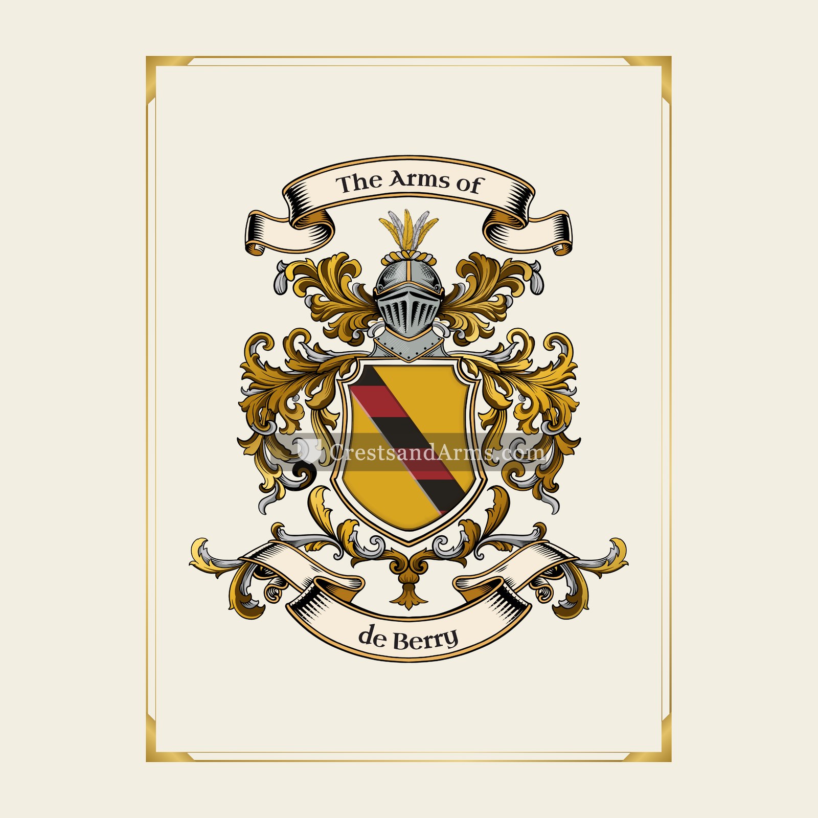 With gold border