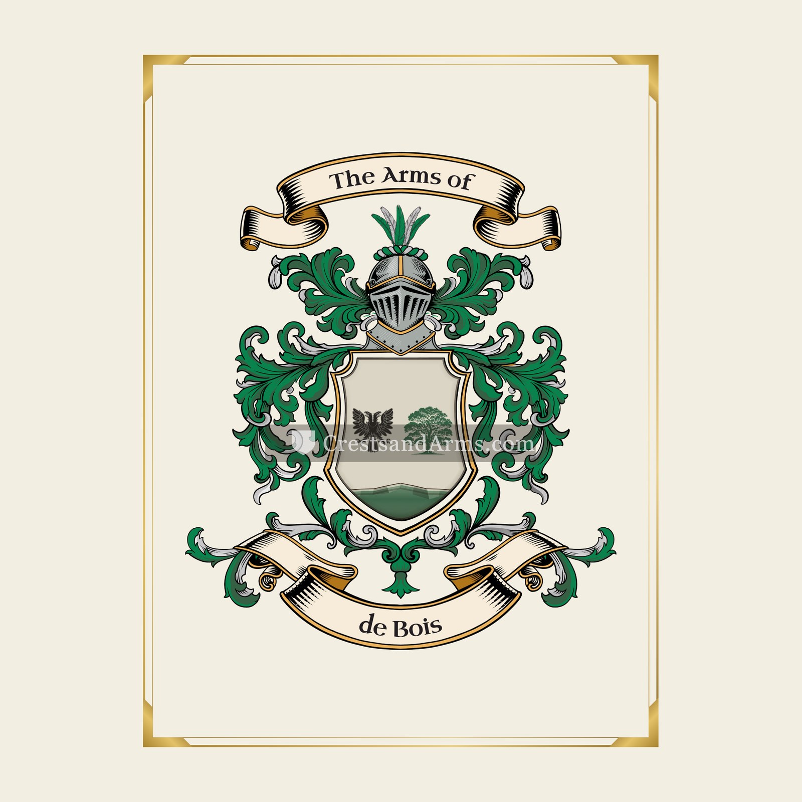 With gold border