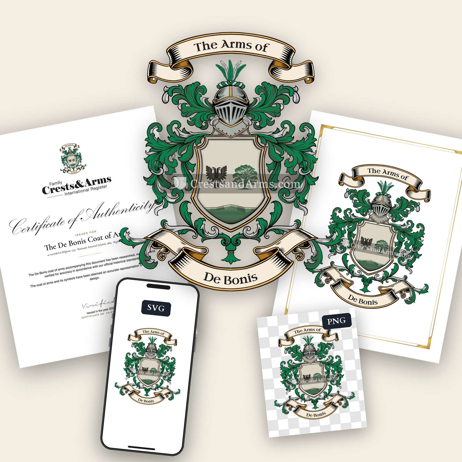 The De Bonis arms on the coat of arms — digital pack