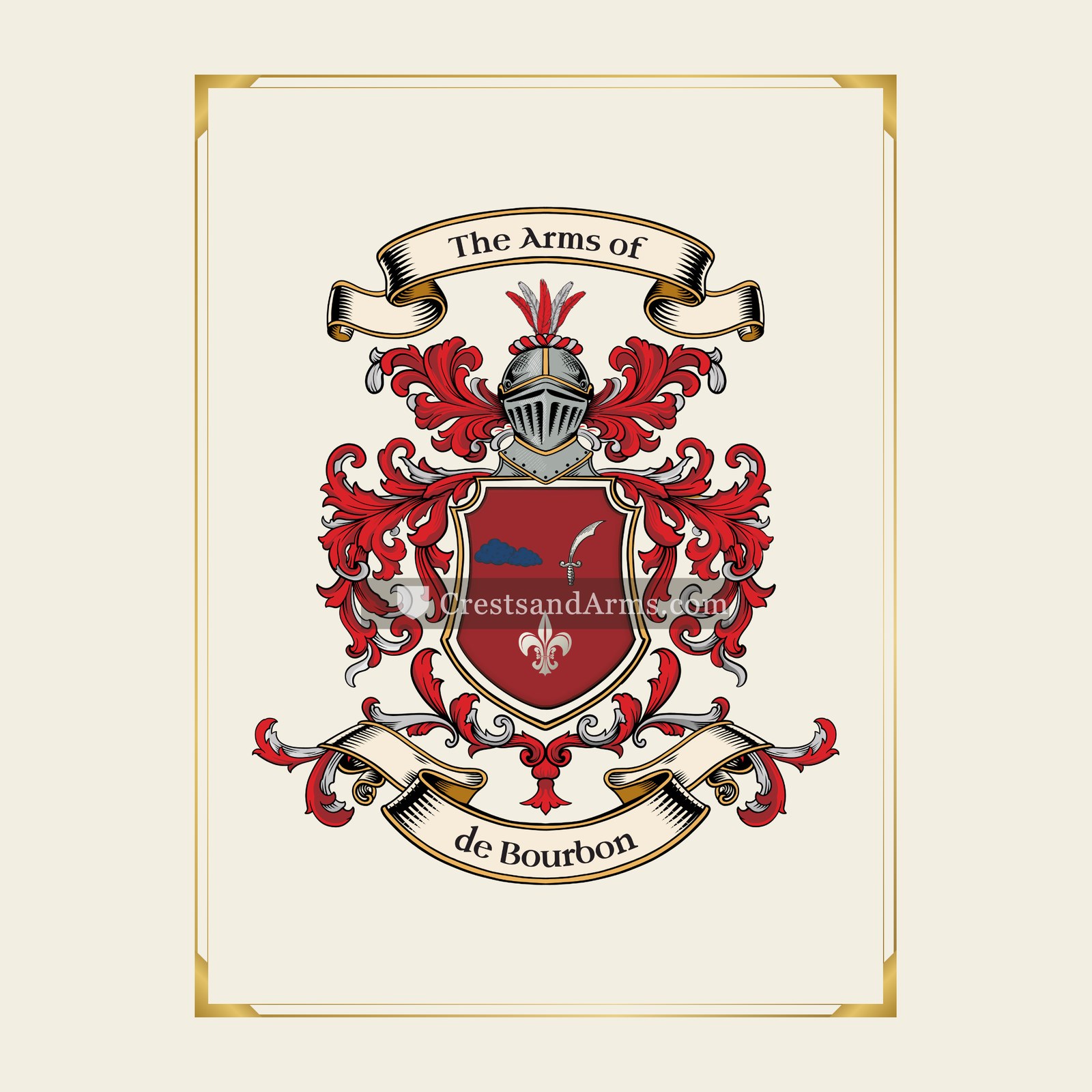 With gold border