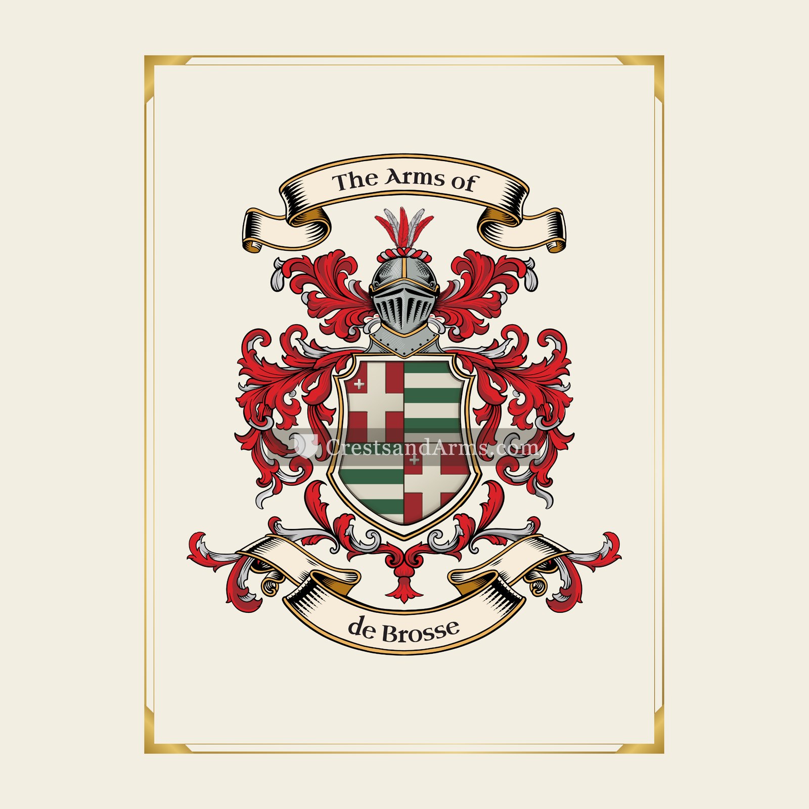 With gold border