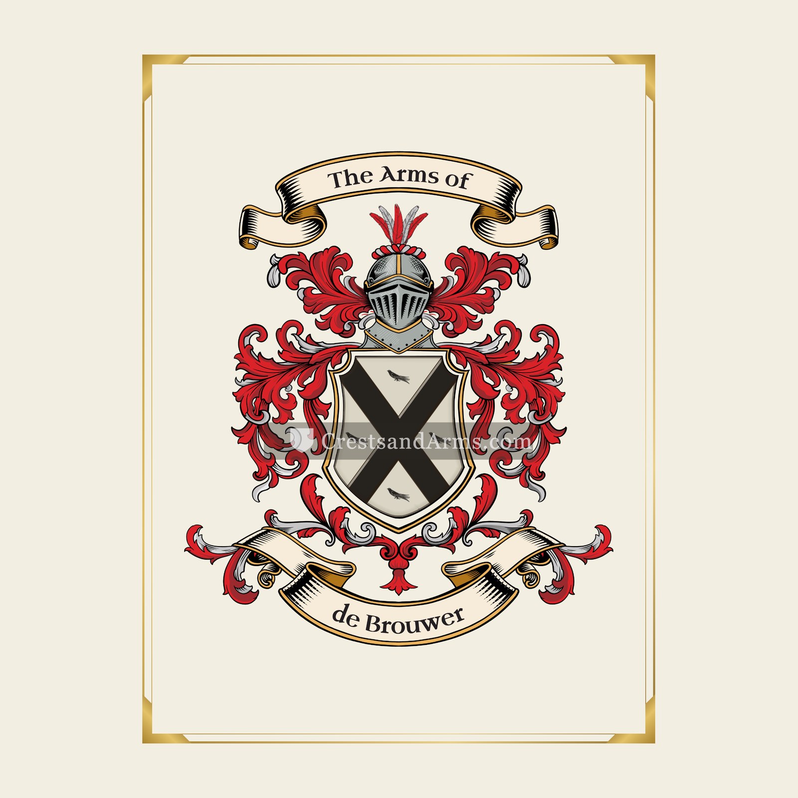 With gold border