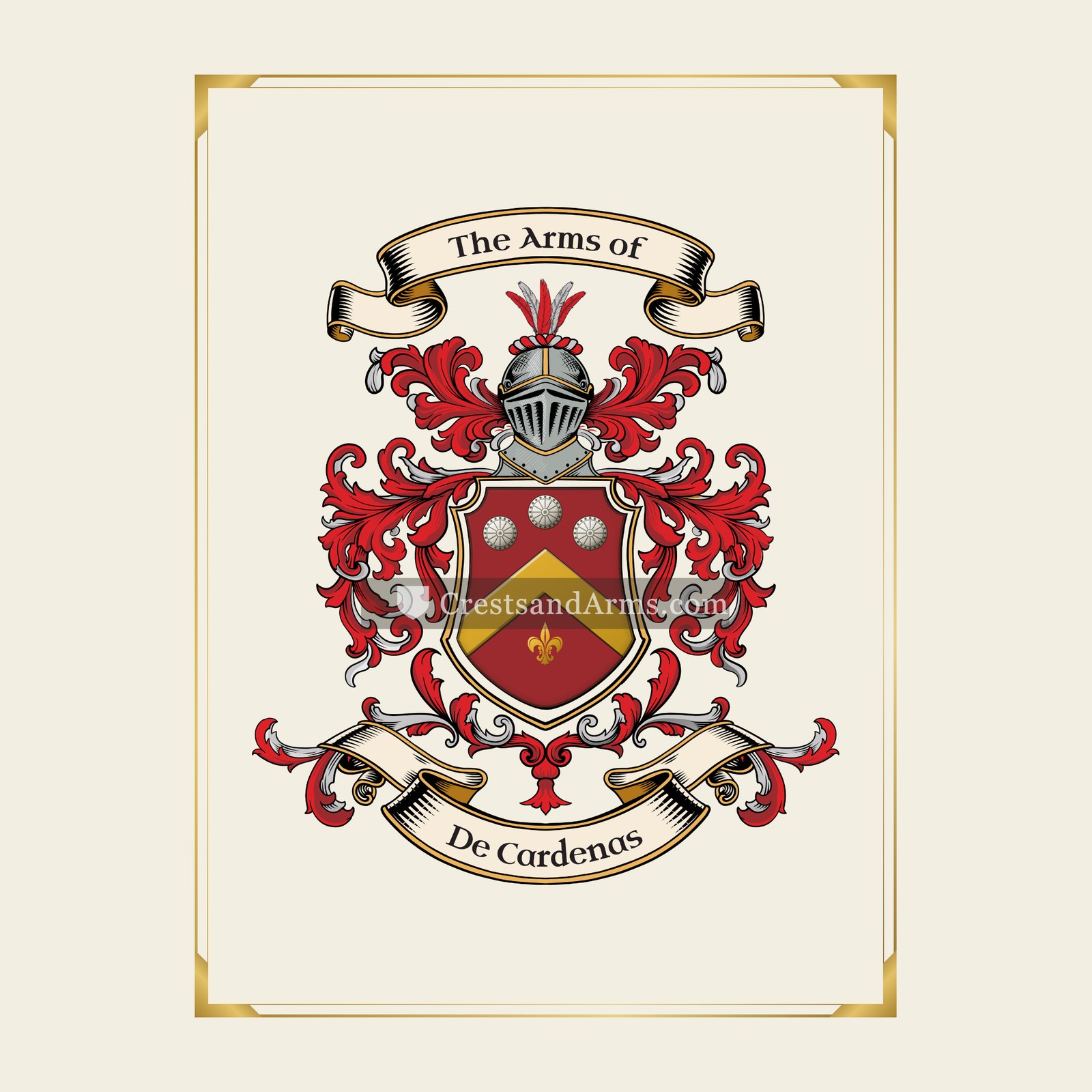 With gold border