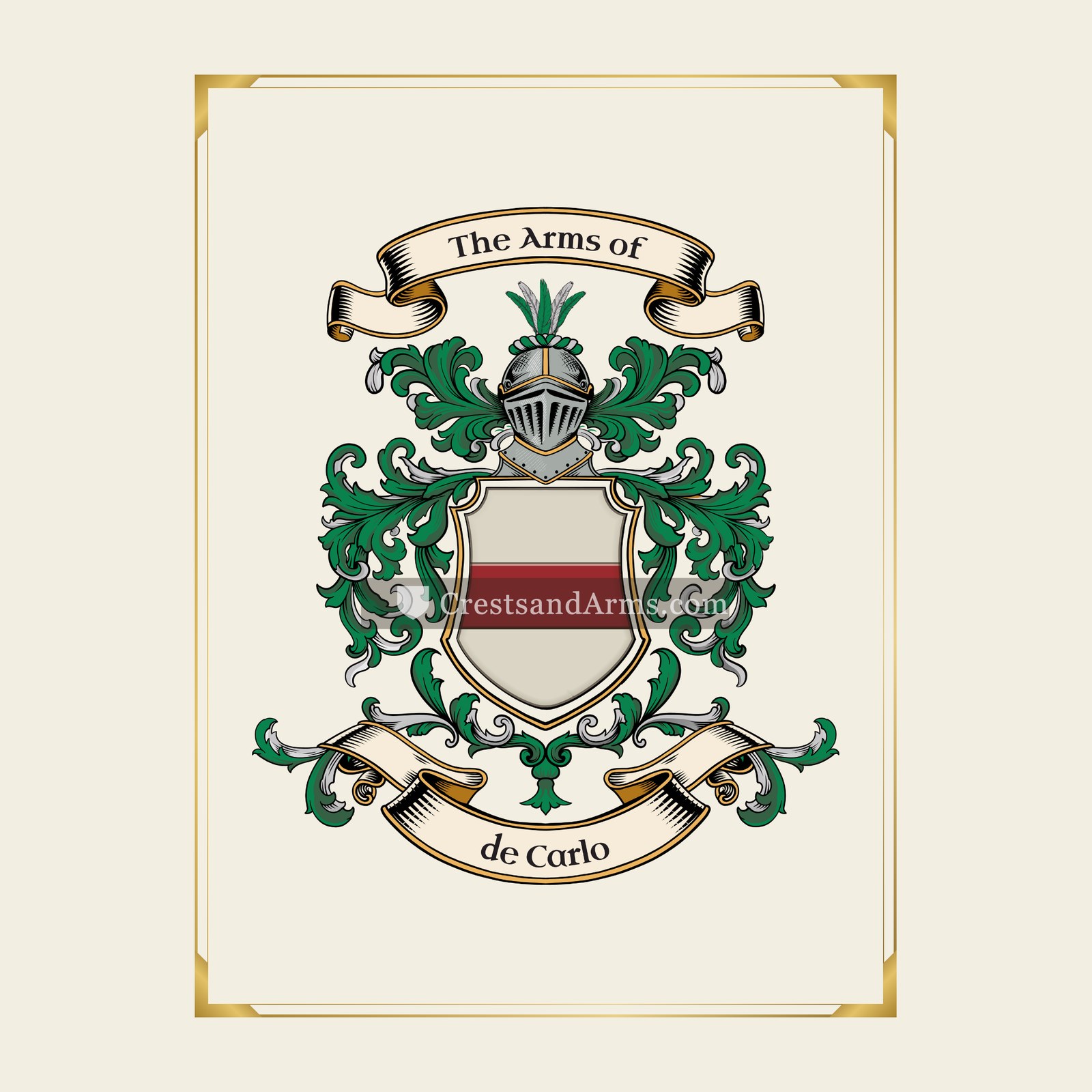 With gold border