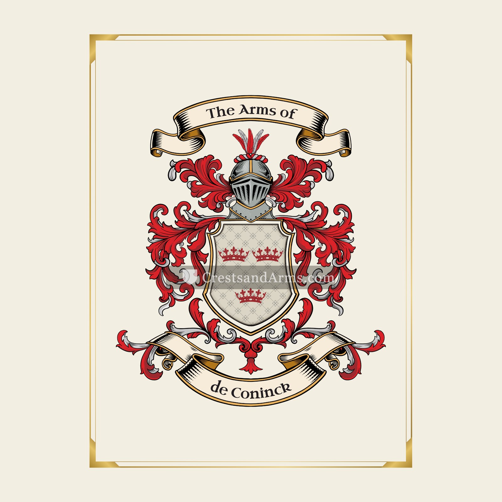 With gold border