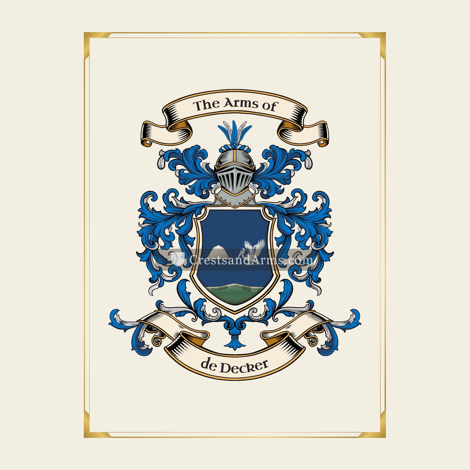 With gold border